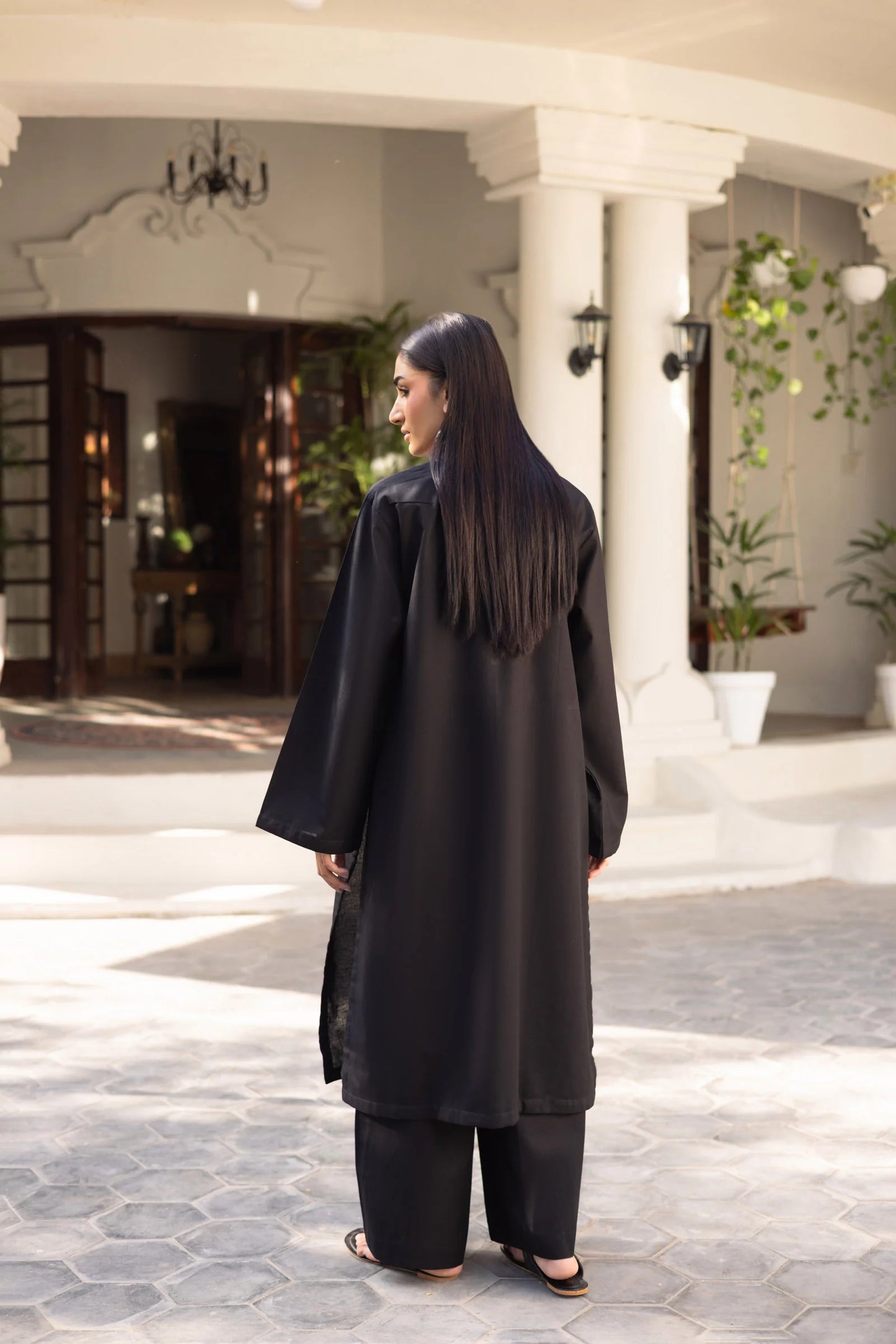 2 PC Khaddar Solid PSK 01 - Black | Winter Solids | Silayi Pret