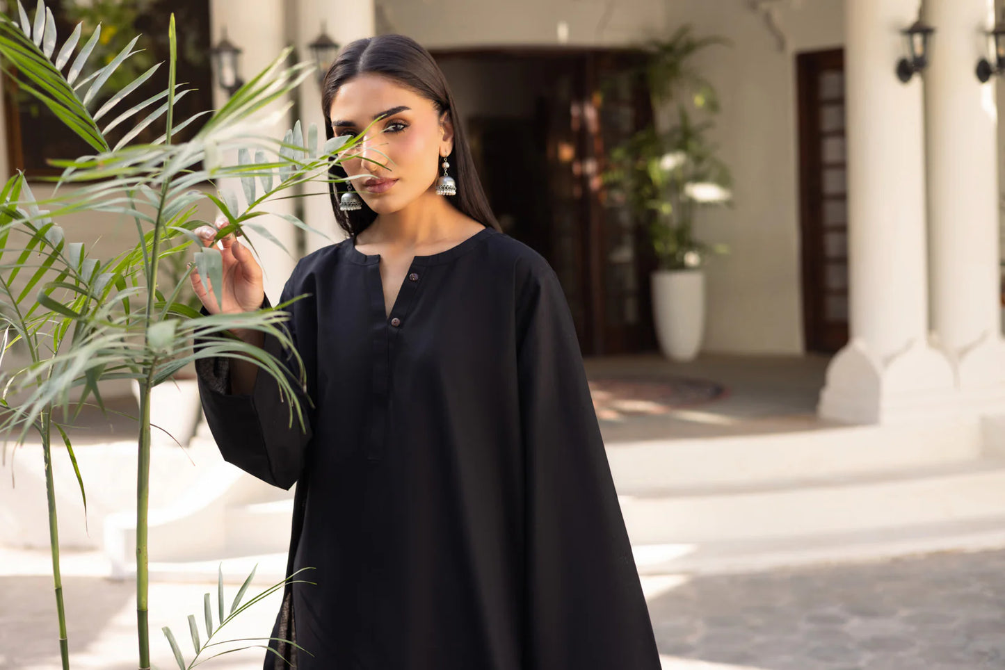 2 PC Khaddar Solid PSK 01 - Black | Winter Solids | Silayi Pret