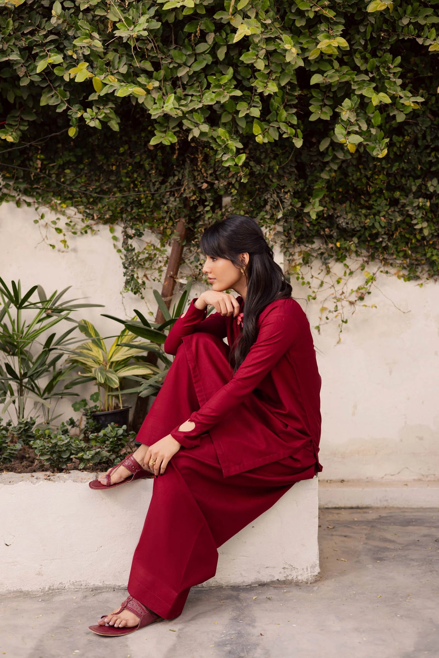 2PC Khaddar Solid HSK 06 – Maroon | Winter Solids | Silayi Pret