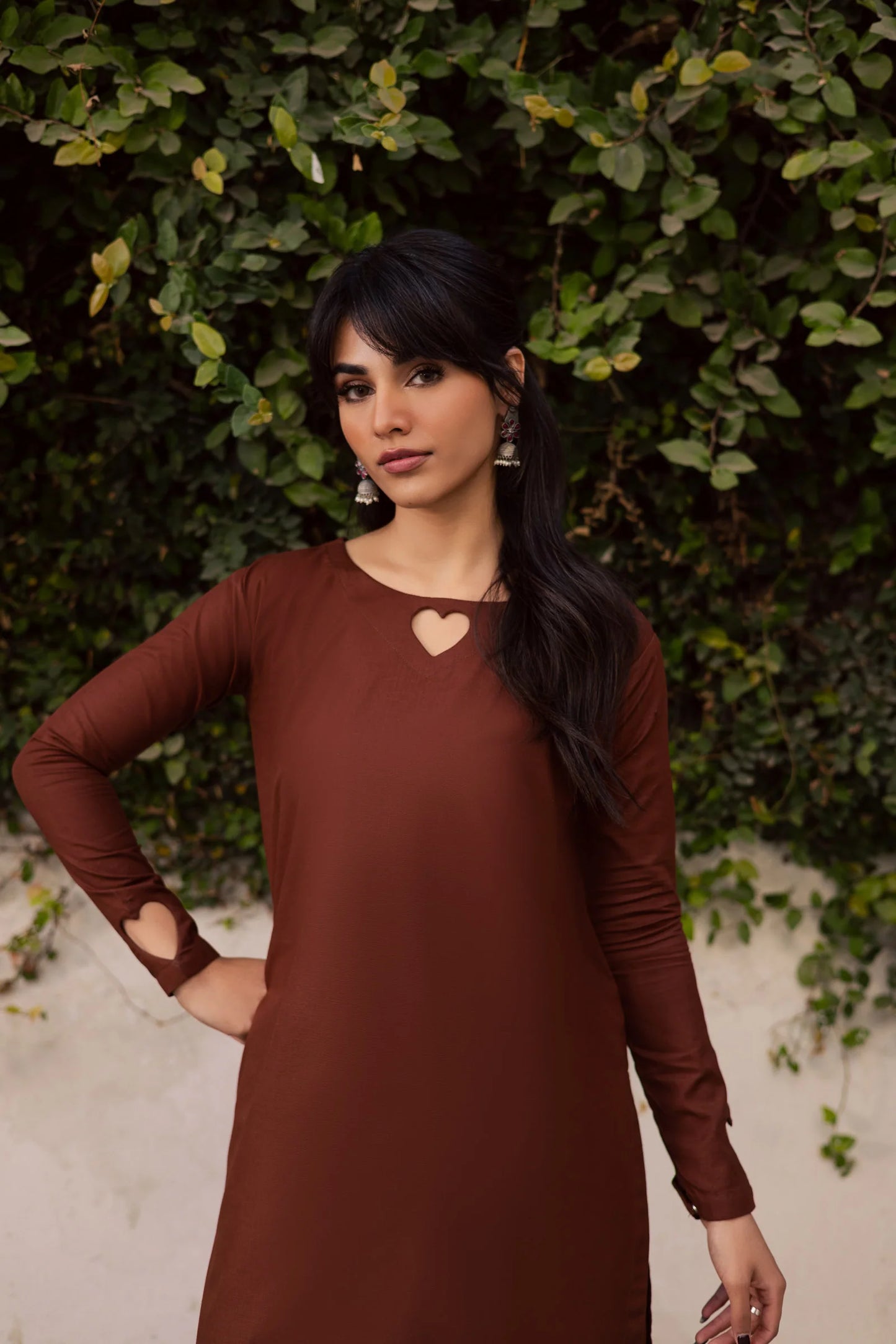 2PC Khaddar Solid HSK 06 – Chocolate Brown | Winter Solids | Silayi Pret