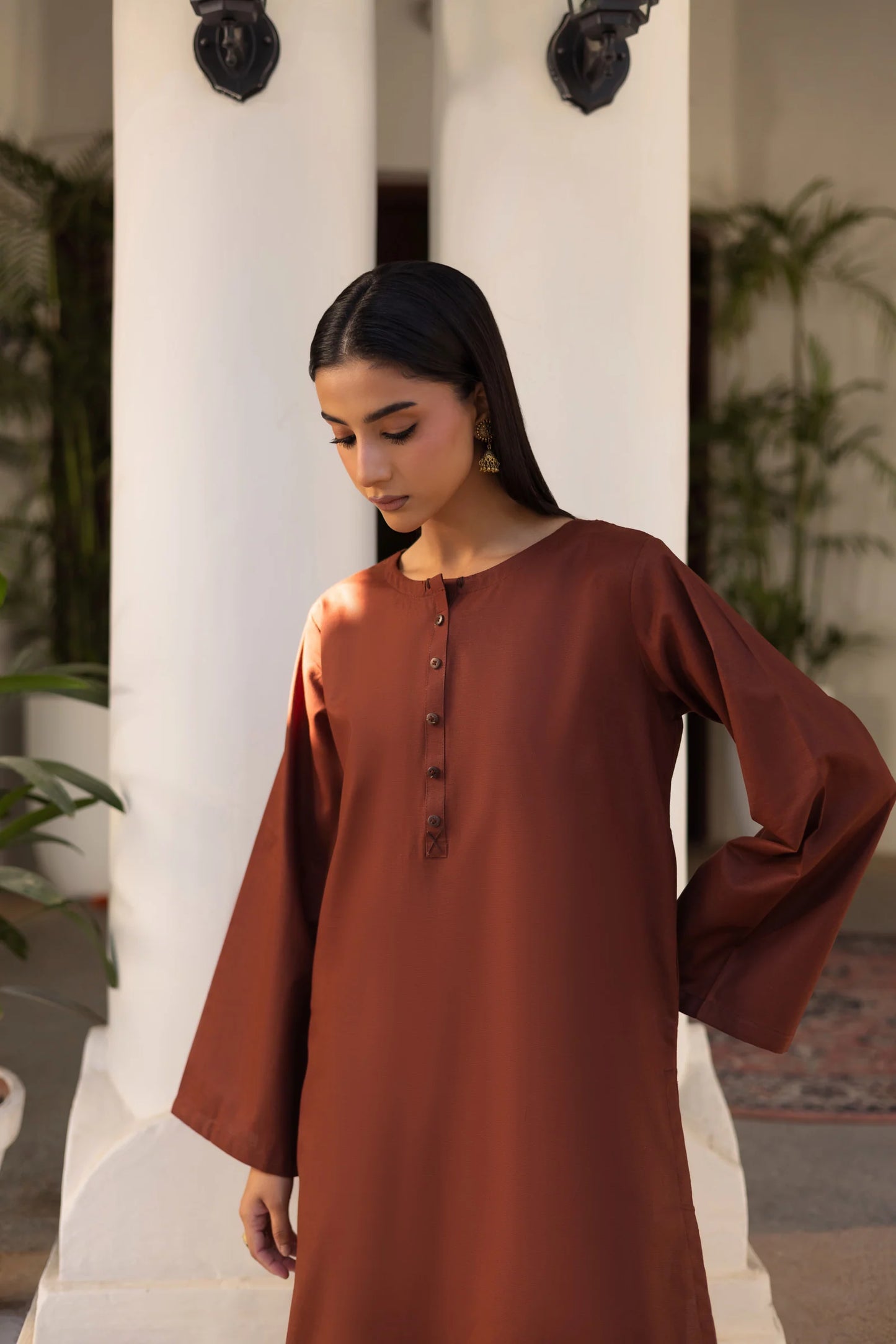 2 PC Khaddar Solid CSK 02 - Chocolate Brown | Winter Solids | Silayi Pret