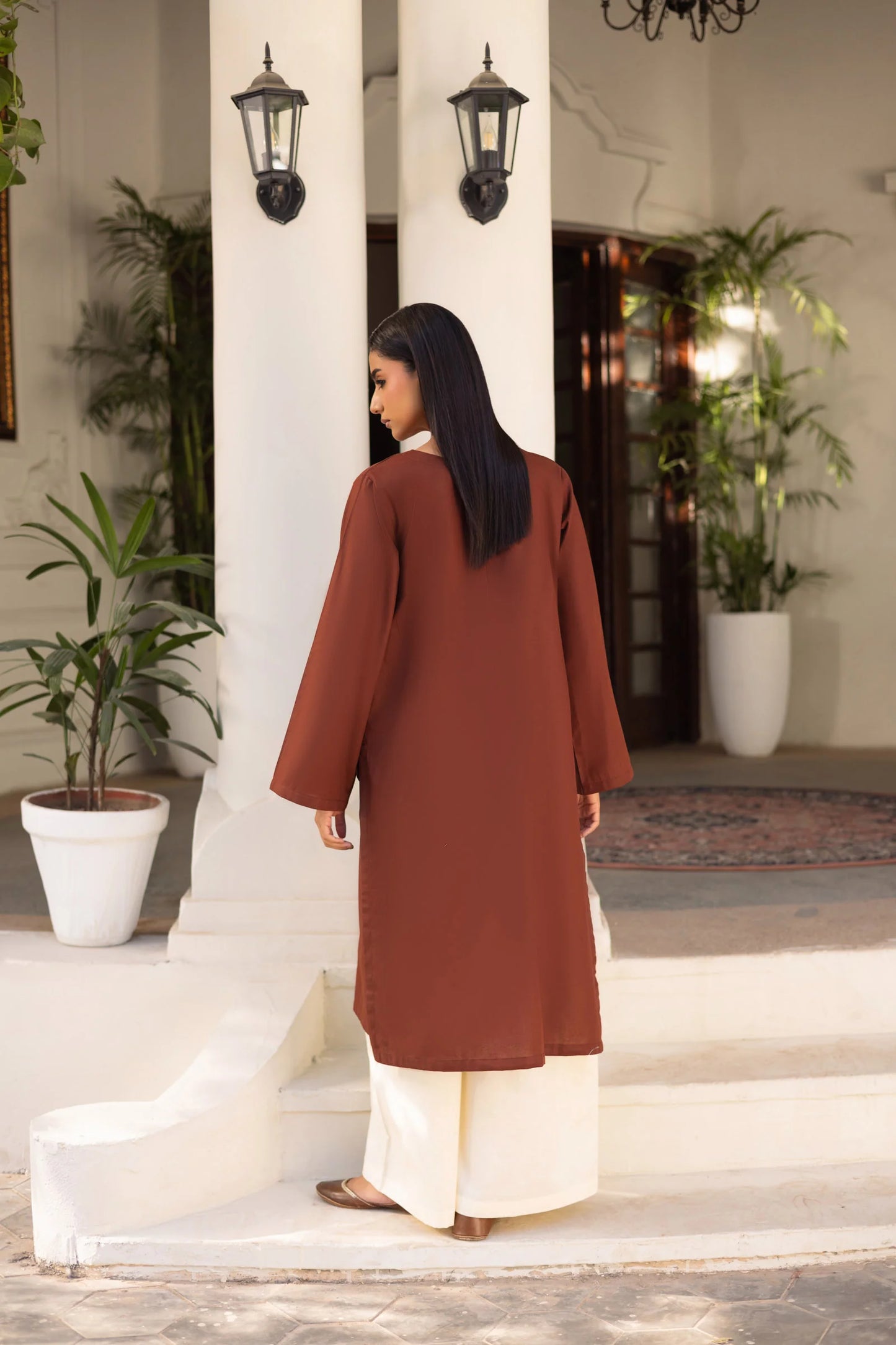 2 PC Khaddar Solid CSK 02 - Chocolate Brown | Winter Solids | Silayi Pret