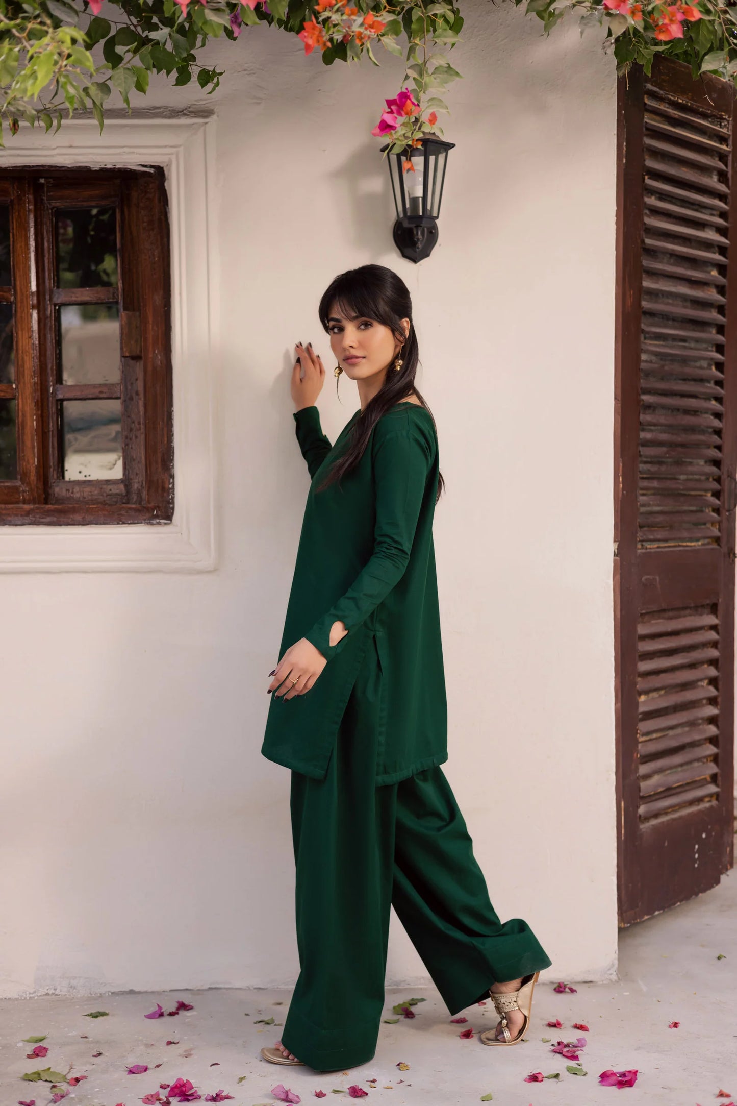 2PC Khaddar Solid HSK 06 – Bottle Green | Winter Solids | Silayi Pret