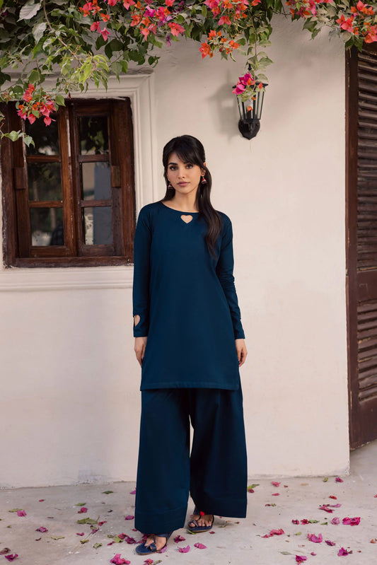 2PC Khaddar Solid HSK 06 – Teal | Winter Solids | Silayi Pret