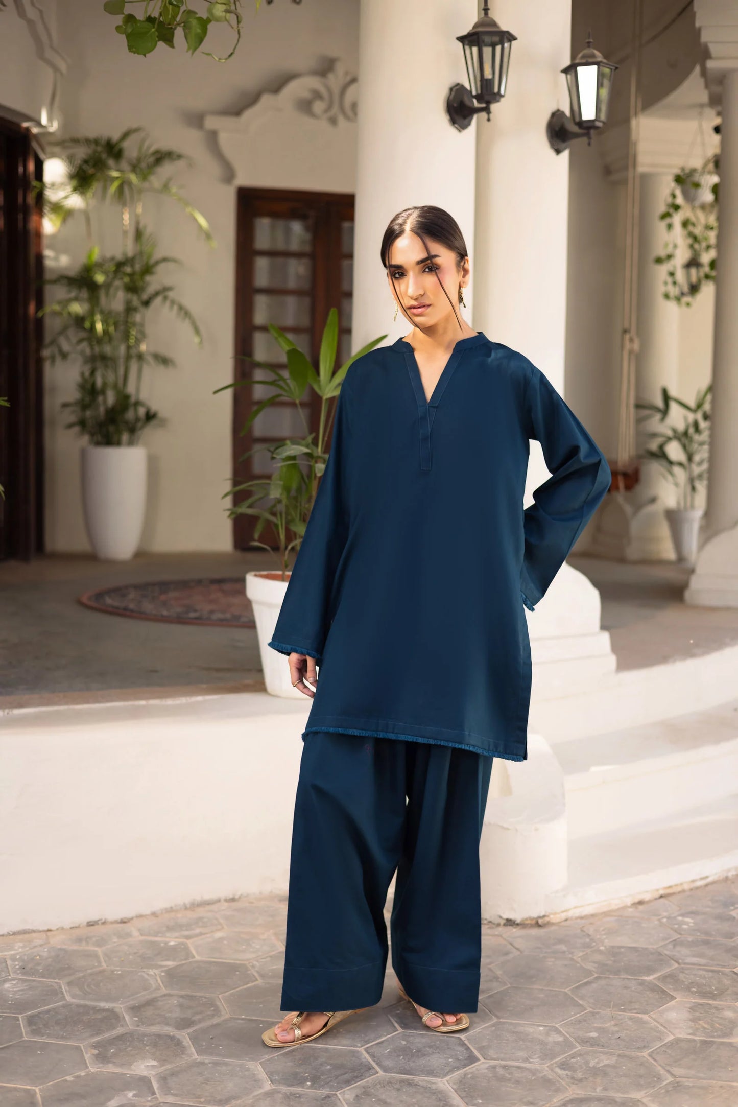 2 PC Khaddar Solid FSK 03 - Teal | Winter Edit | Silayi Pret