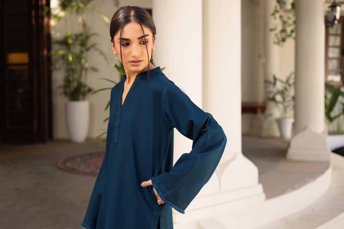 2 PC Khaddar Solid FSK 03 - Teal | Winter Edit | Silayi Pret