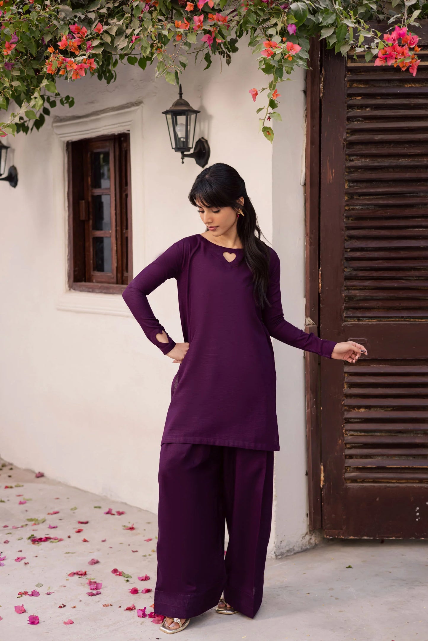 2PC Khaddar Solid HSK 06 – Dark Plum | Winter Solids | Silayi Pret