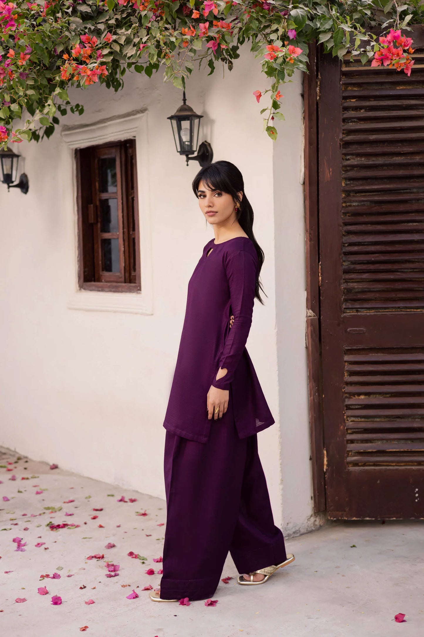 2PC Khaddar Solid HSK 06 – Dark Plum | Winter Solids | Silayi Pret