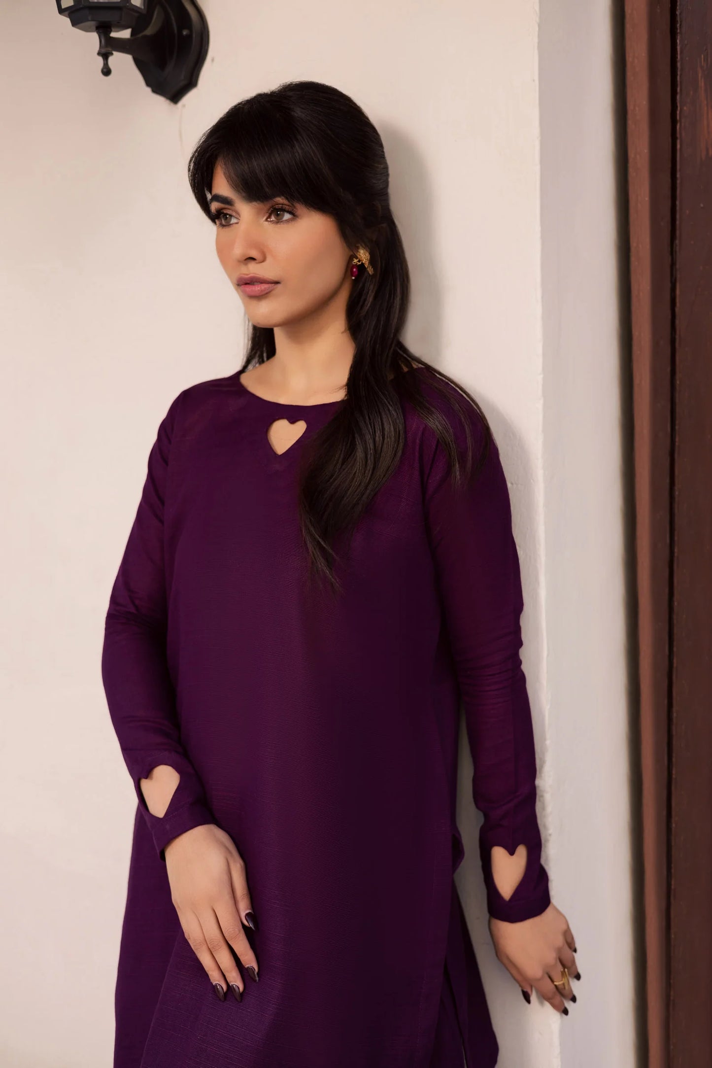 2PC Khaddar Solid HSK 06 – Dark Plum | Winter Solids | Silayi Pret