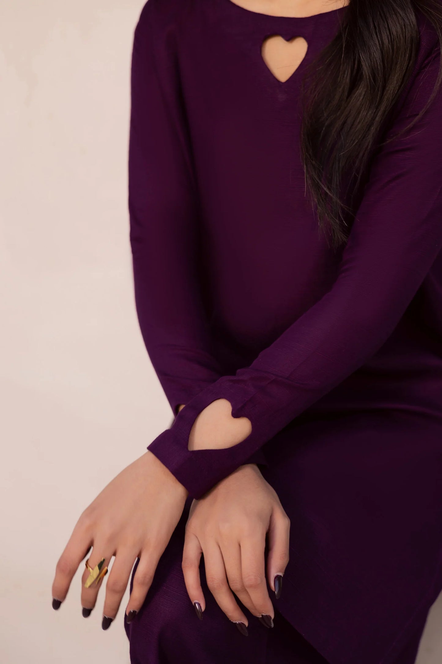 2PC Khaddar Solid HSK 06 – Dark Plum | Winter Solids | Silayi Pret