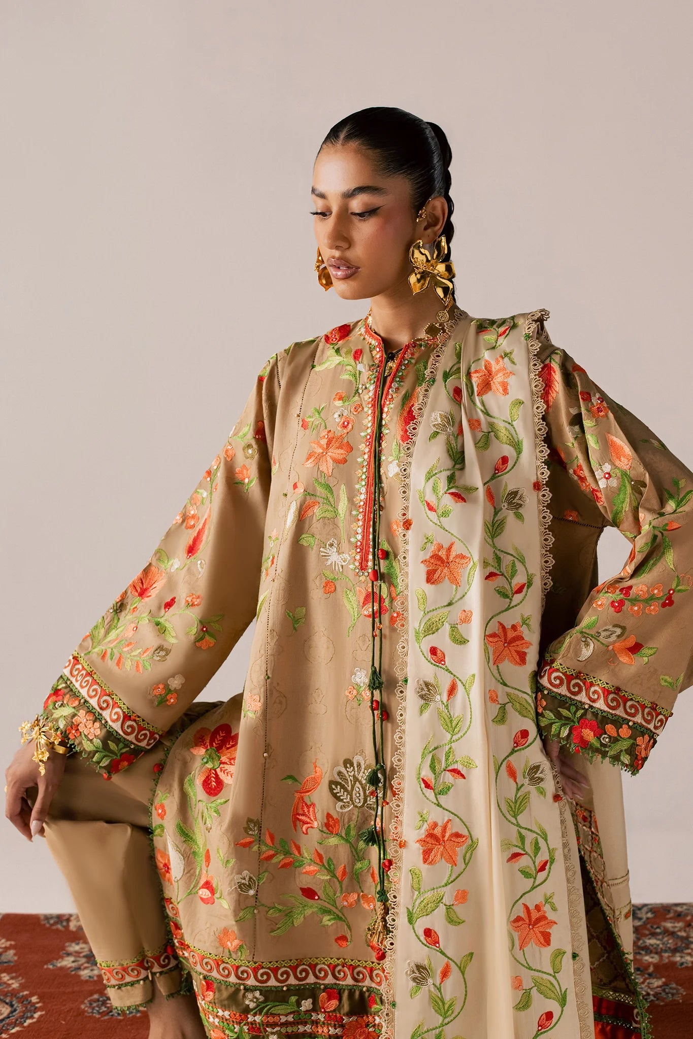 DEODAR (EL26-12 B ST) | STITCHED-ELAN LAWN'26 | ELAN