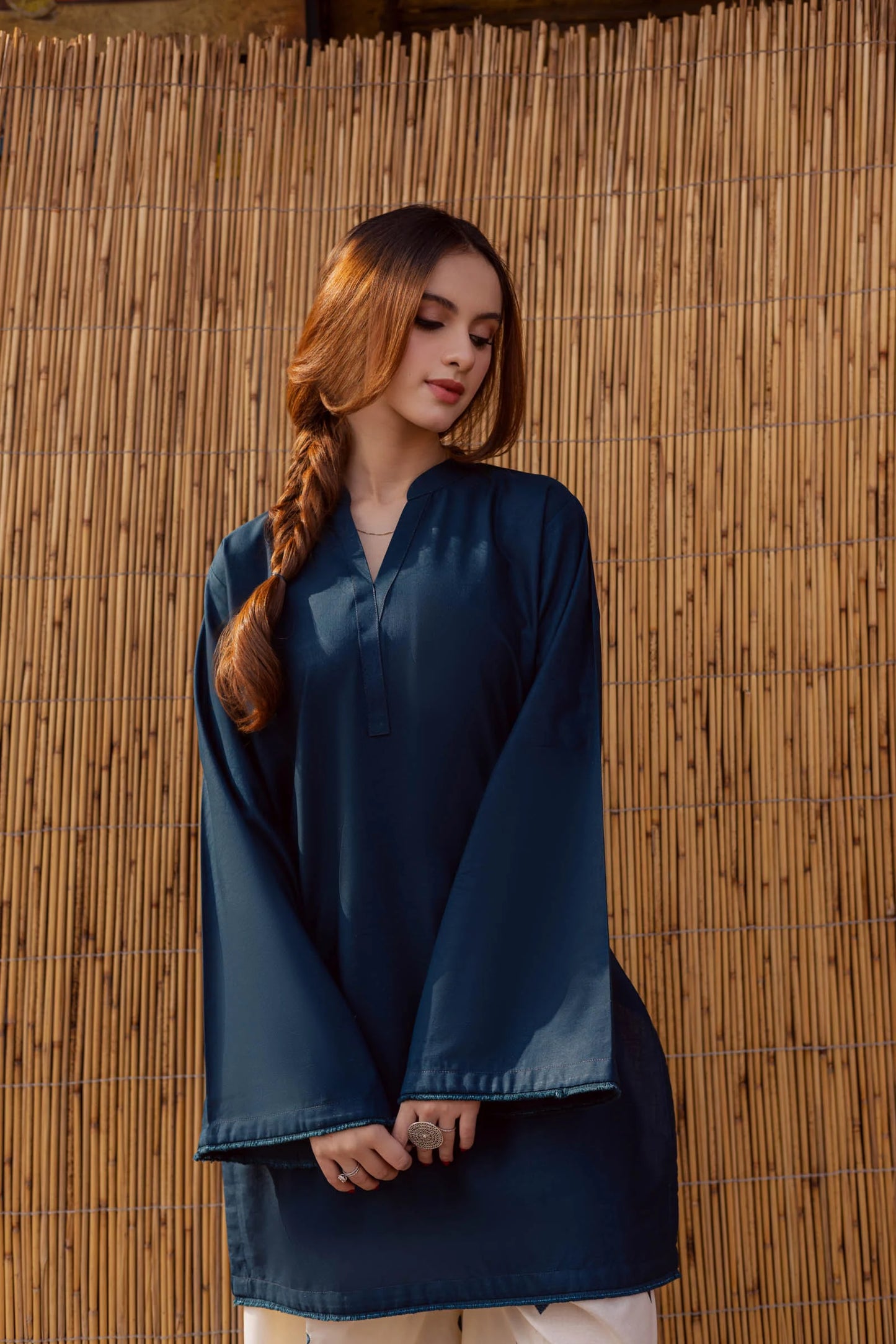 2PC Embroidered Khaddar MSK 05 – Teal | Winter Solids | Silayi Pret