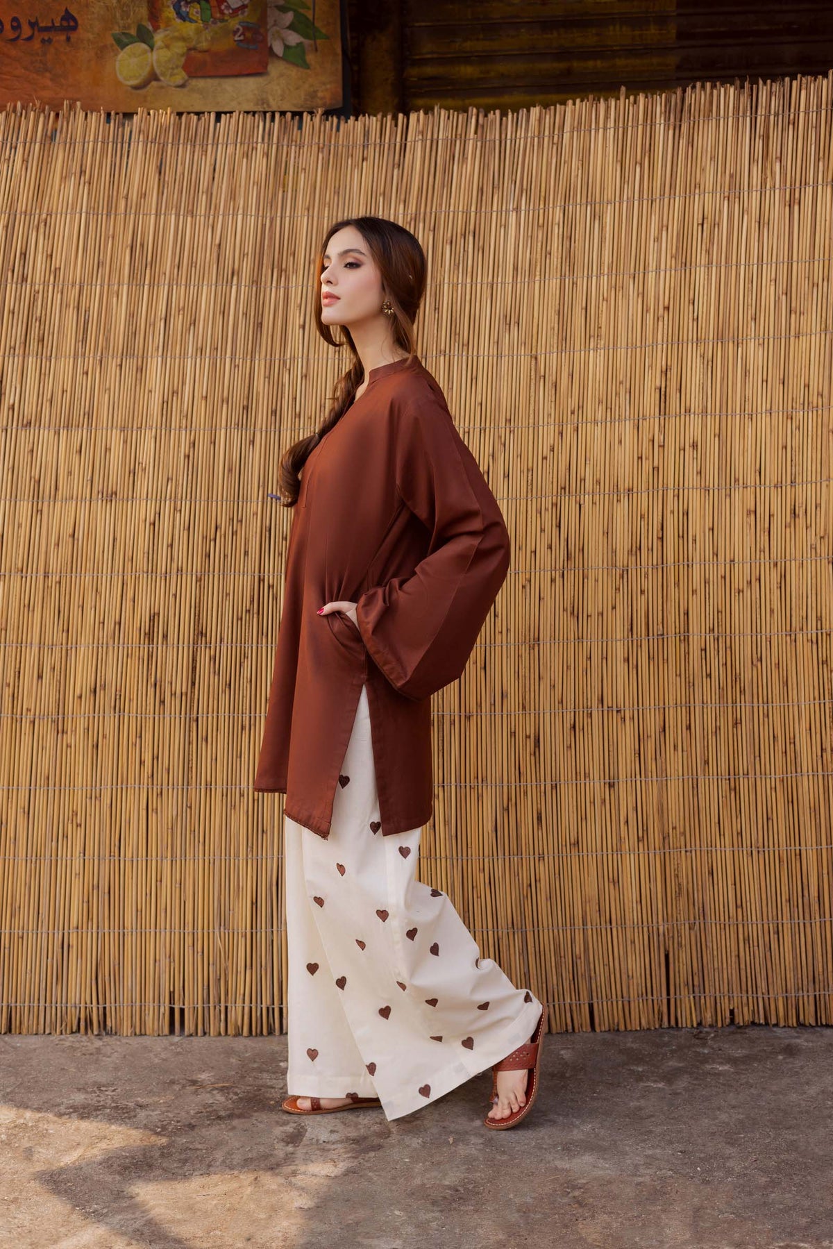 Msk Candy 2PC Embroidered Khaddar MSK 05 – Chocolate Brown | Winter Solids | Sil ...
