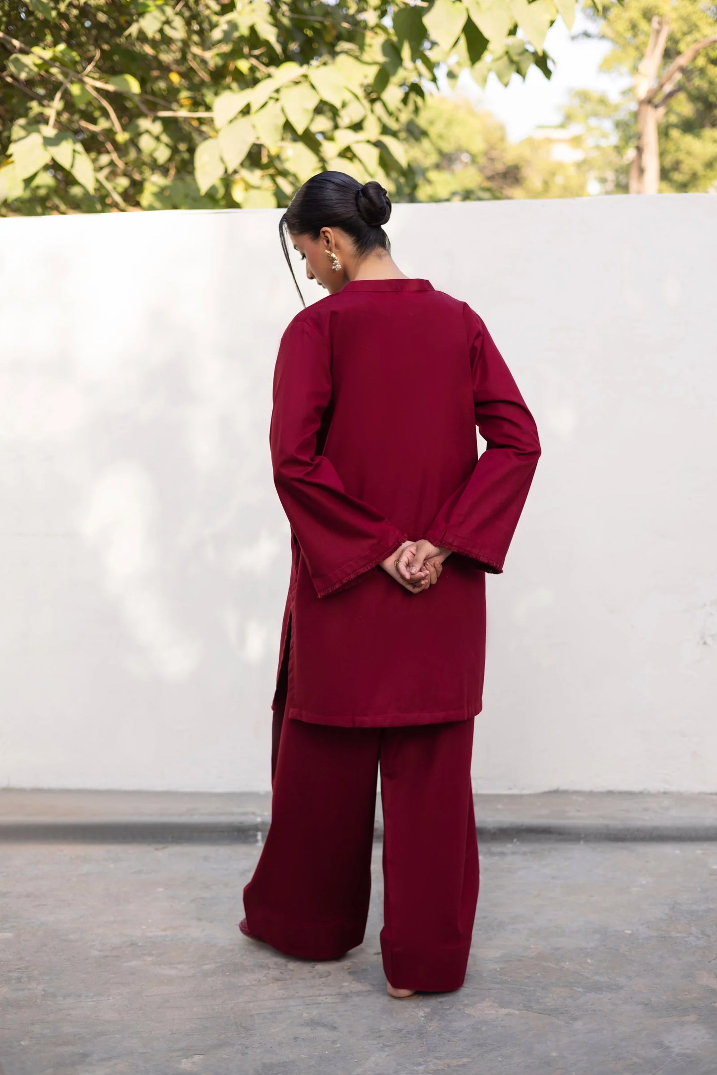 2 PC Khaddar Solid FSK 03 – Maroon | Winter Solids | Silayi Pret
