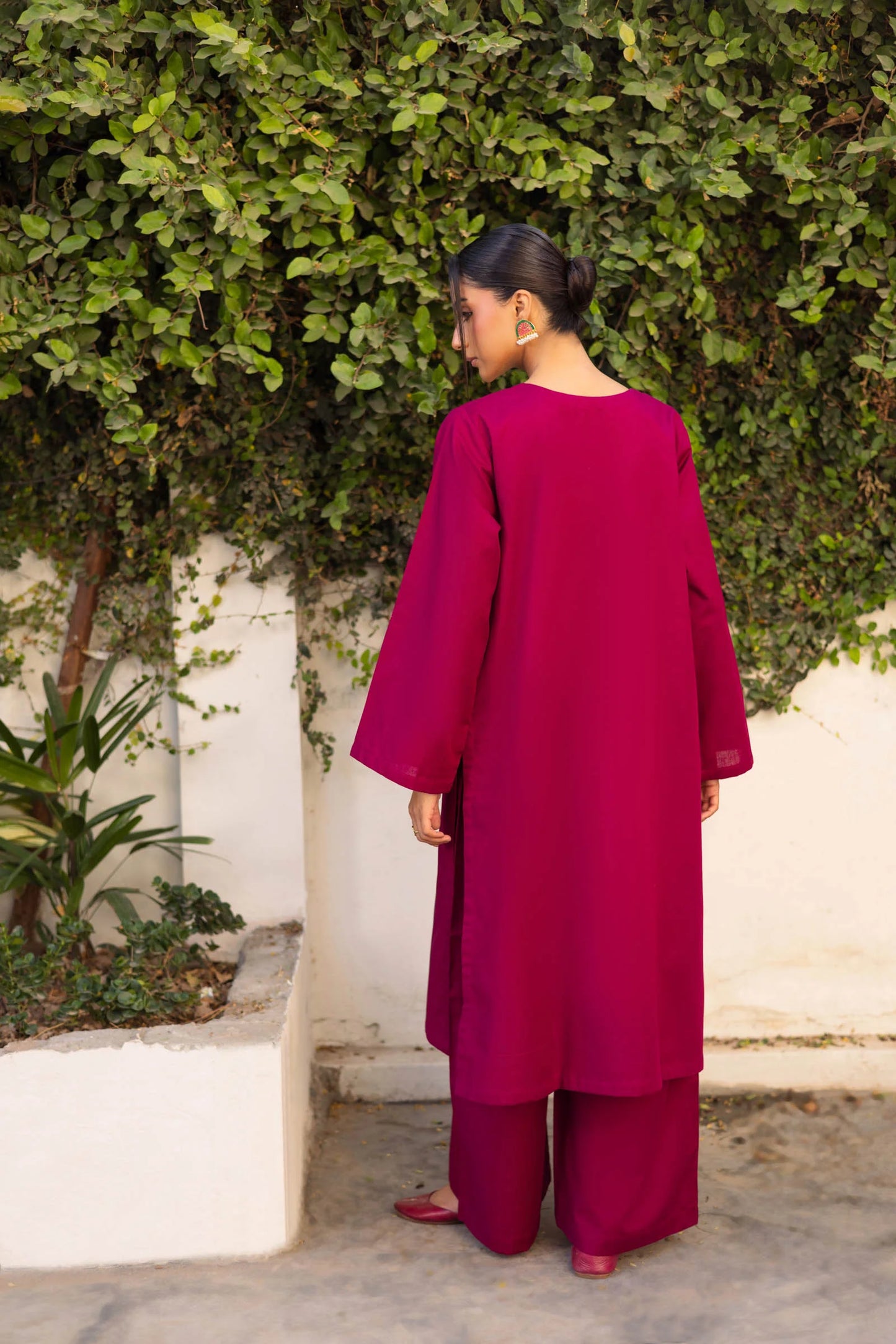 2 PC Khaddar Solid PSK 01 - Plum | Winter Solids | Silayi Pret