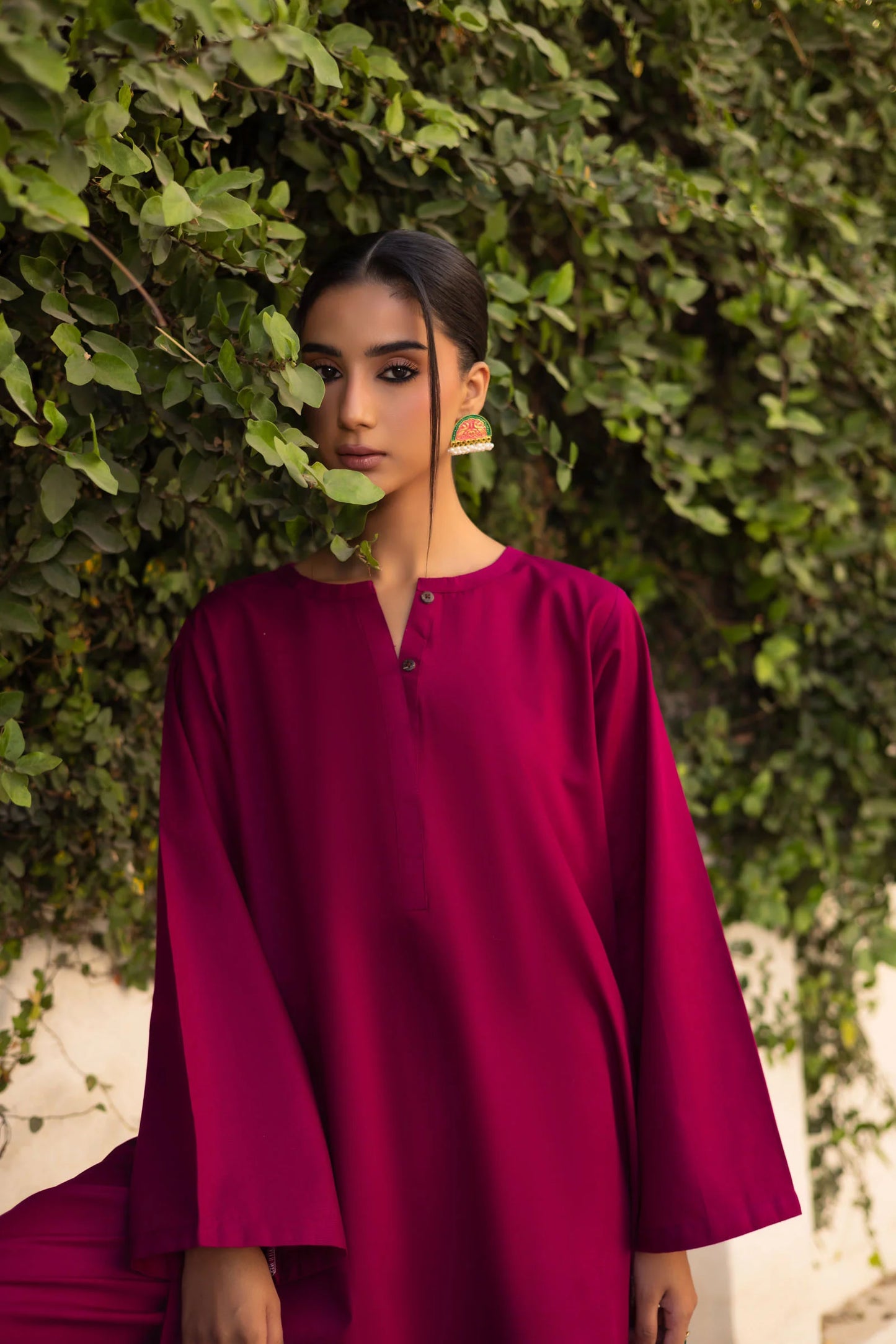 2 PC Khaddar Solid PSK 01 - Plum | Winter Solids | Silayi Pret