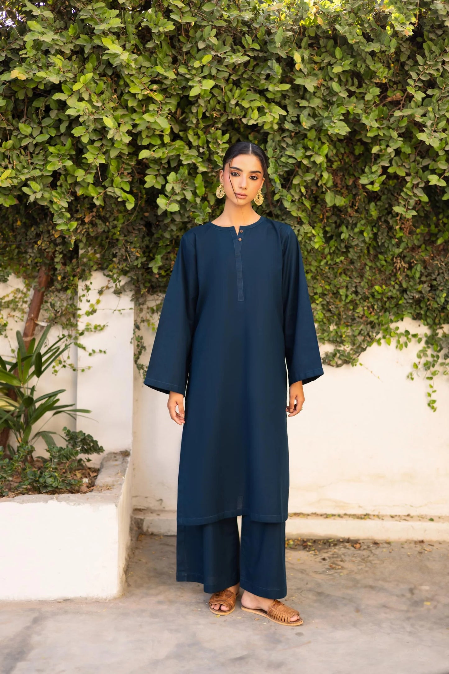 2 PC Khaddar Solid PSK 01 - Teal | Winter Solids | Silayi Pret