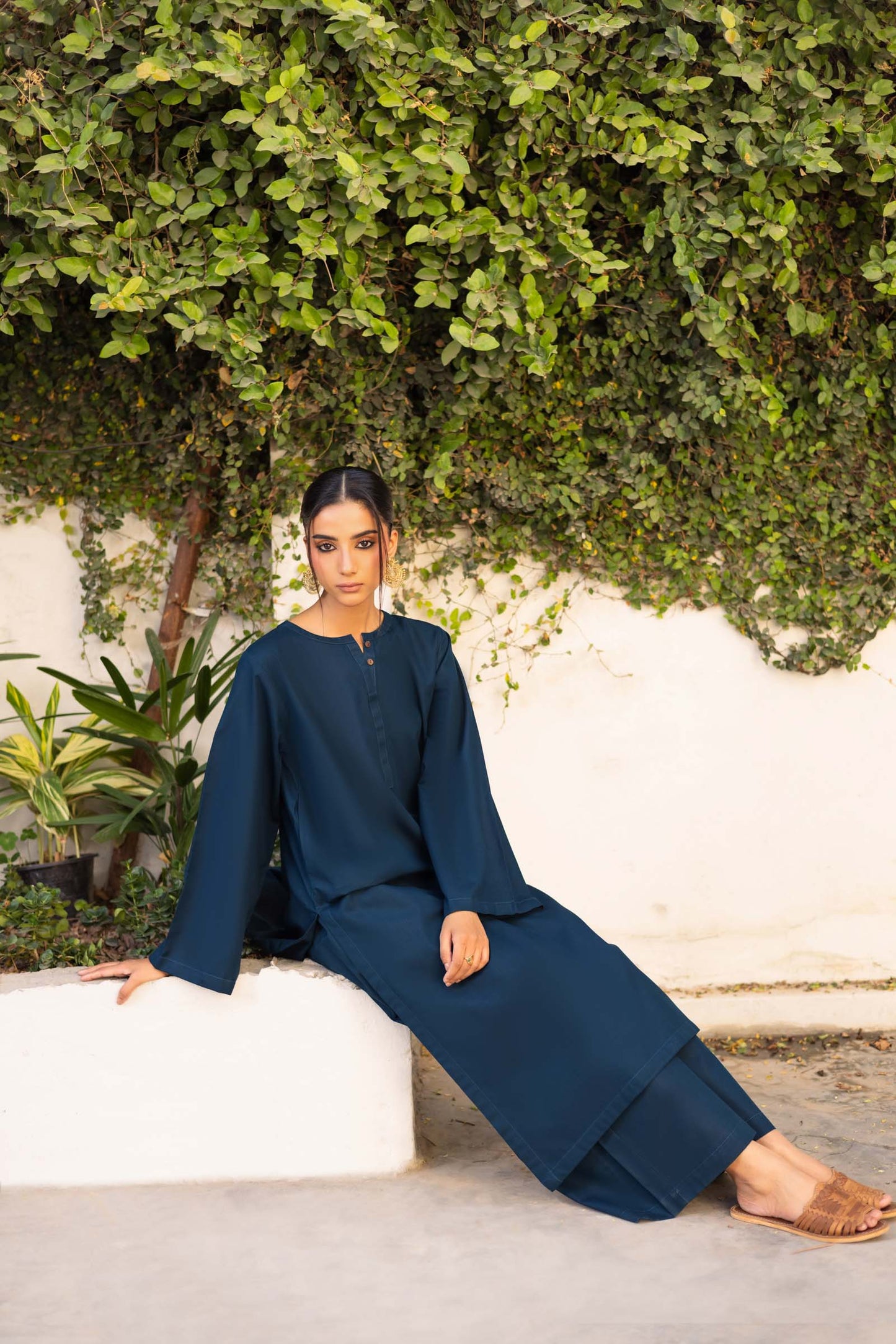 2 PC Khaddar Solid PSK 01 - Teal | Winter Solids | Silayi Pret