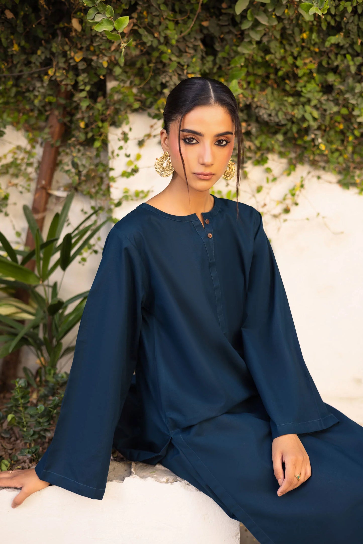 2 PC Khaddar Solid PSK 01 - Teal | Winter Solids | Silayi Pret