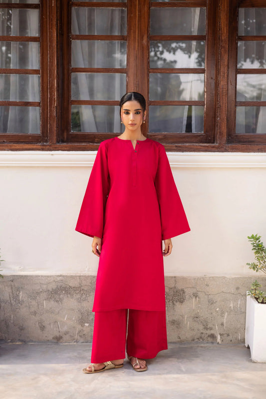 2 PC Khaddar Solid PSK 01 - Shocking Pink | Winter Solids | Silayi Pret