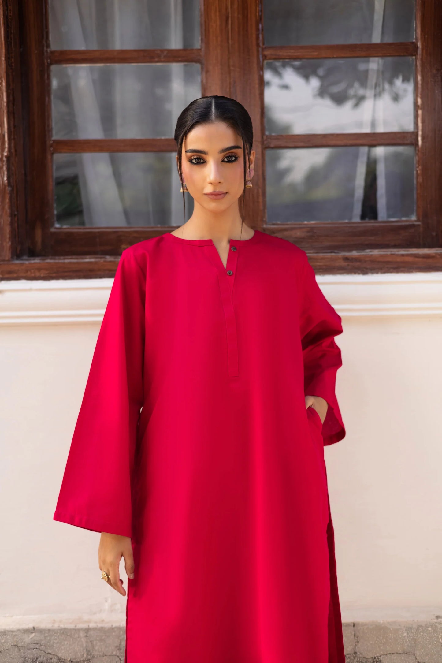 2 PC Khaddar Solid PSK 01 - Shocking Pink | Winter Solids | Silayi Pret