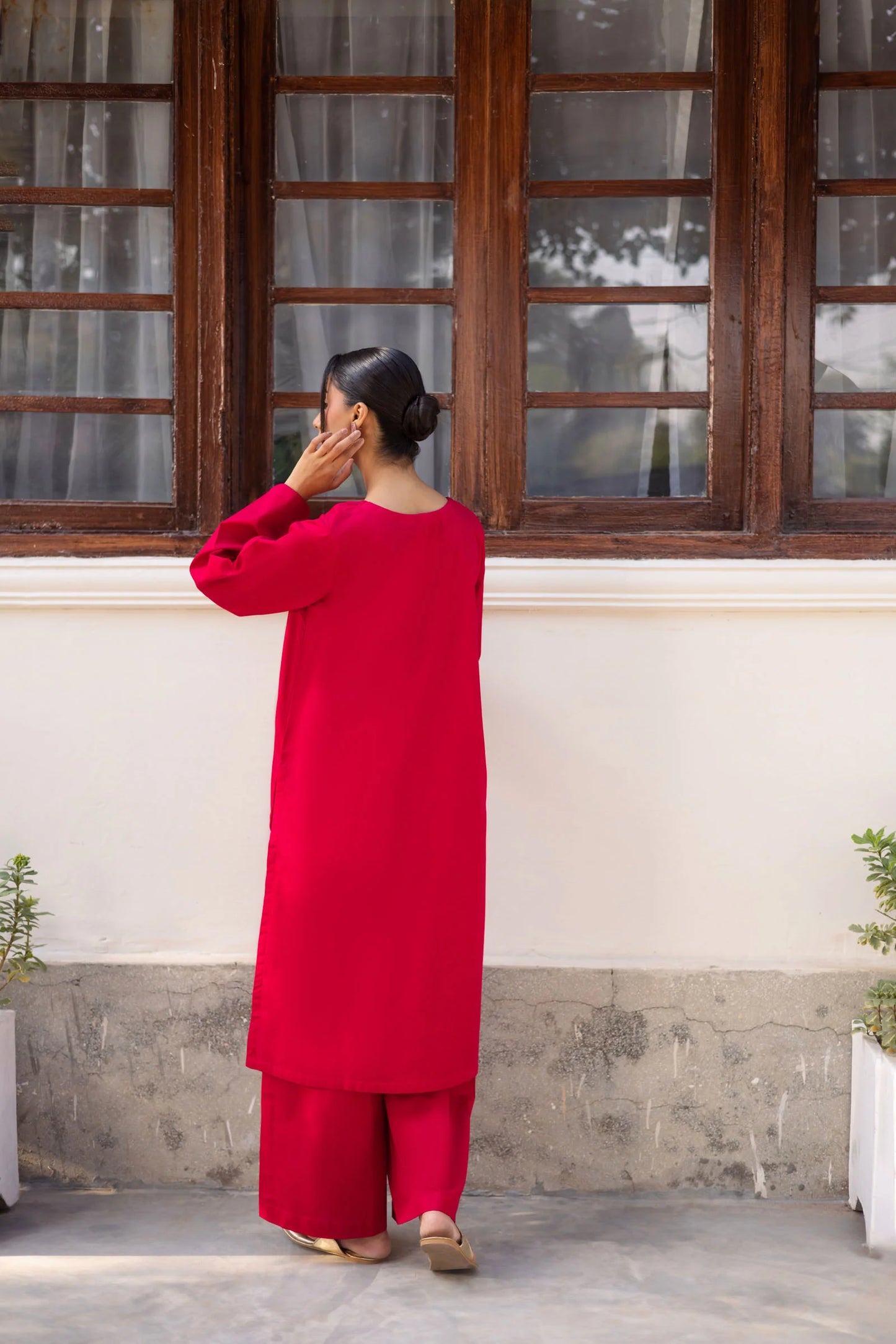 2 PC Khaddar Solid PSK 01 - Shocking Pink | Winter Solids | Silayi Pret