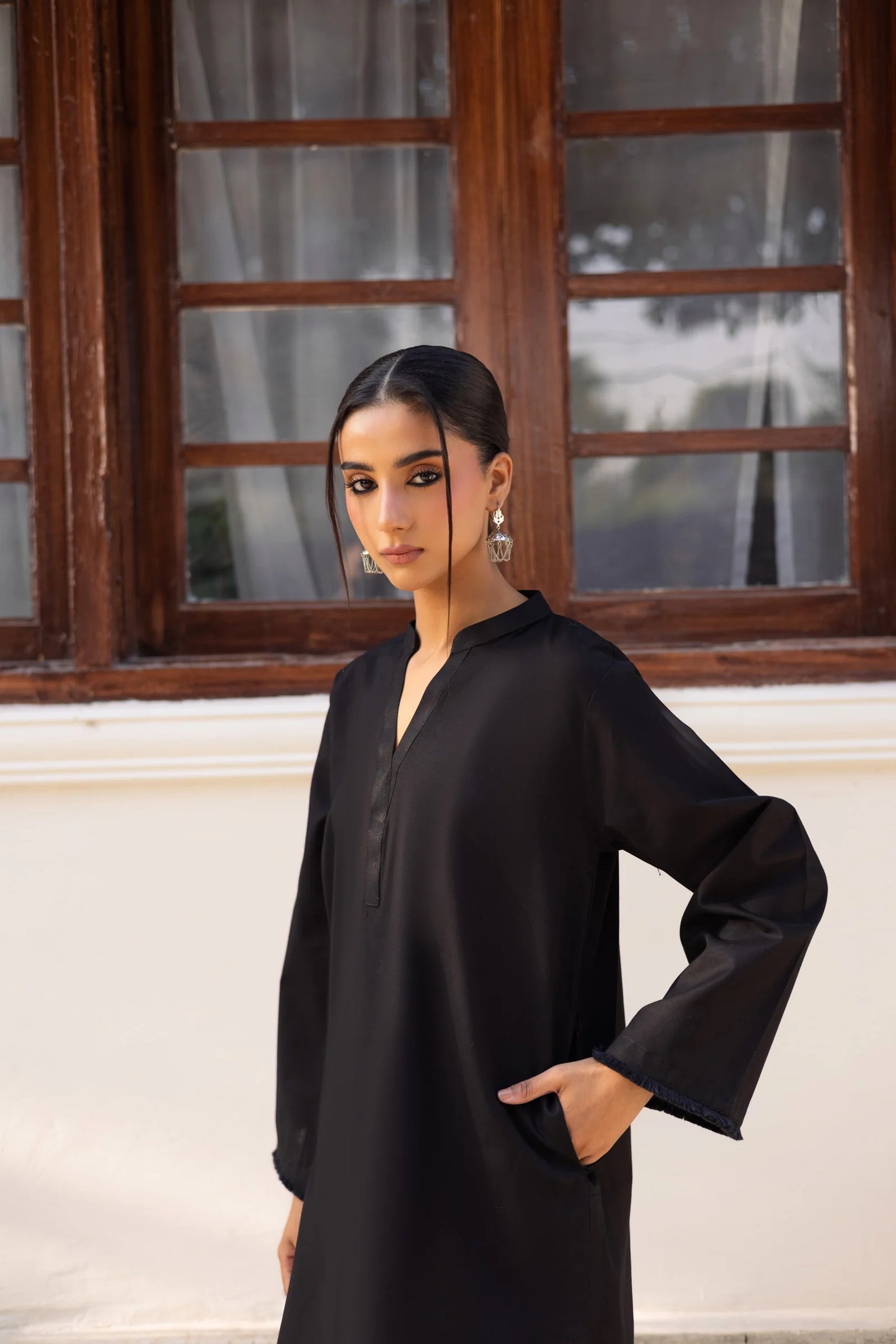 2 PC Khaddar Solid FSK 03 – Black | Winter Solids | Silayi Pret