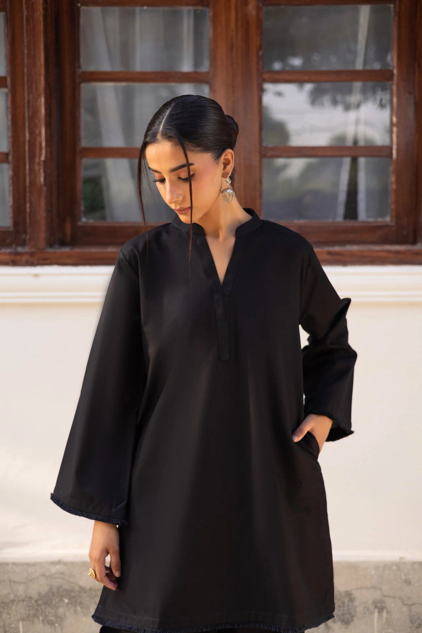 2 PC Khaddar Solid FSK 03 – Black | Winter Solids | Silayi Pret