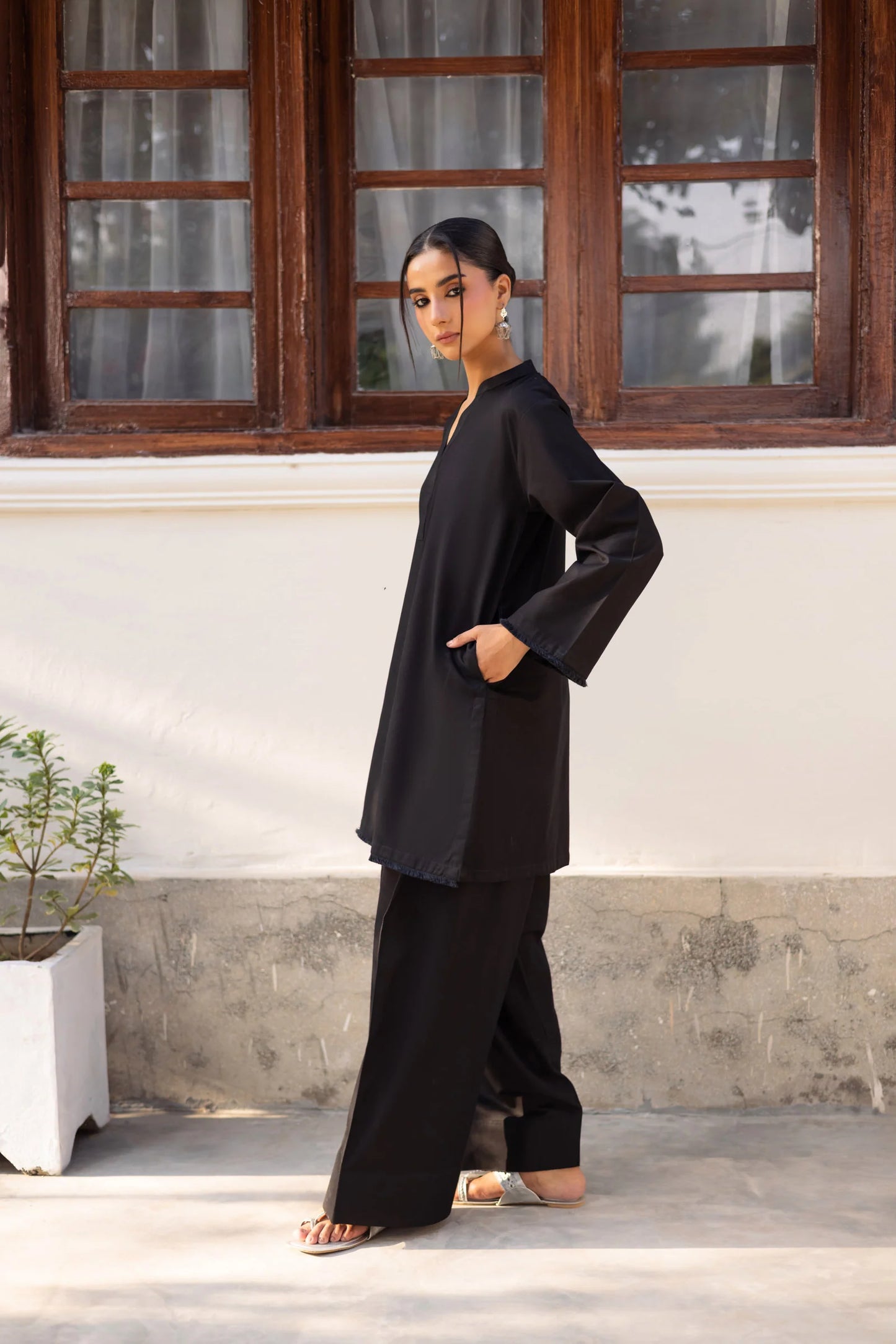 2 PC Khaddar Solid FSK 03 – Black | Winter Solids | Silayi Pret