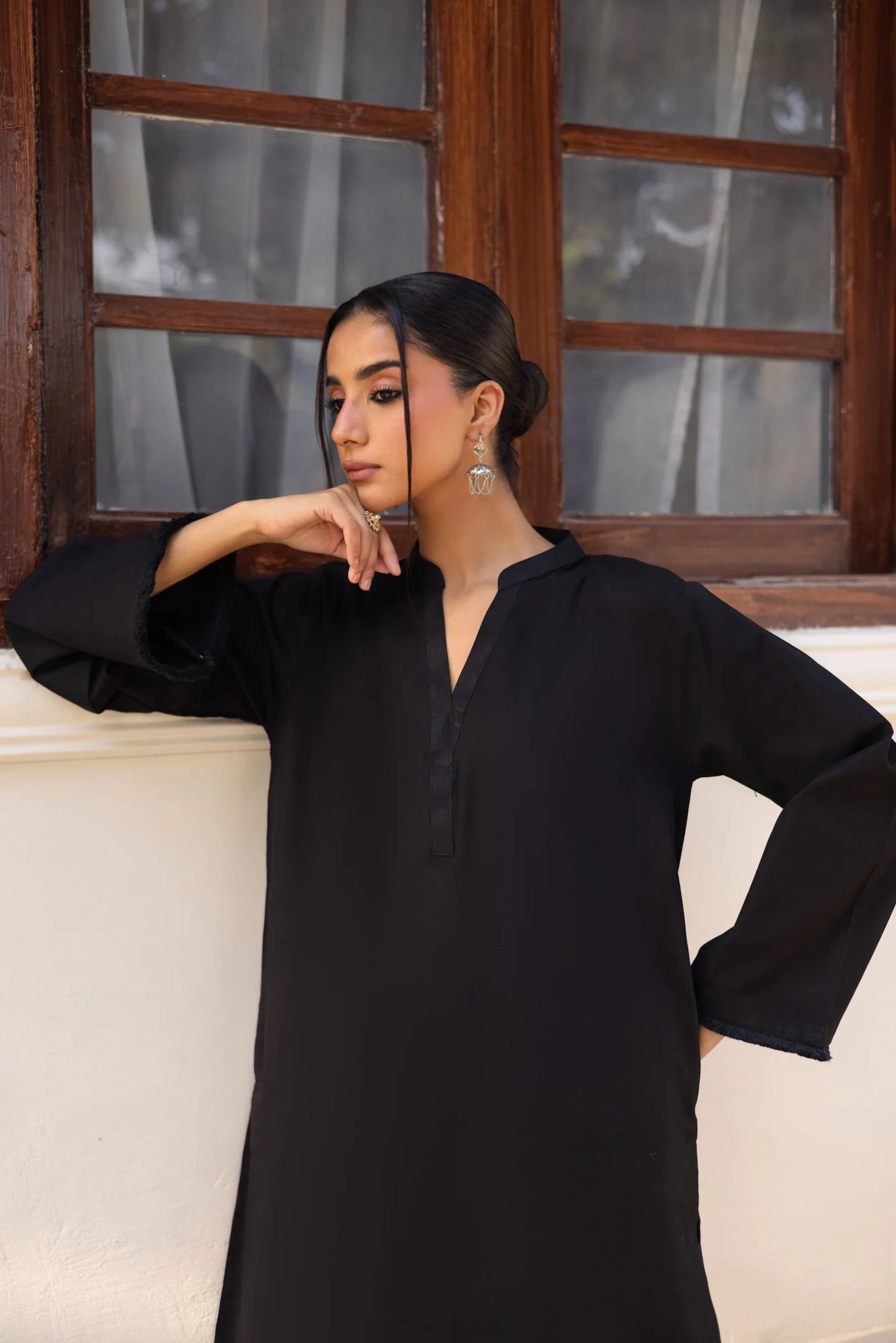 2 PC Khaddar Solid FSK 03 – Black | Winter Solids | Silayi Pret