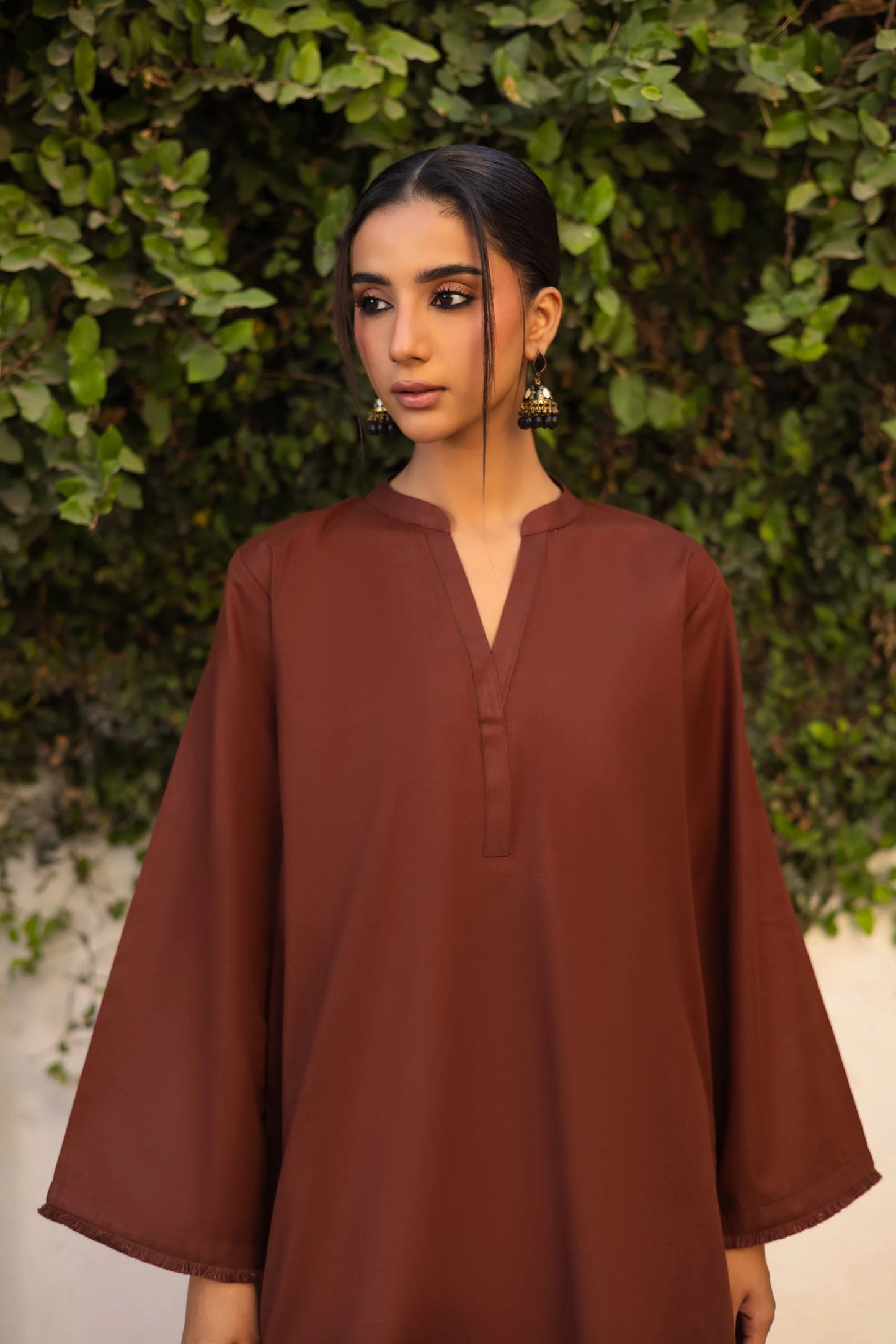 2 PC Khaddar Solid FSK 03 – Chocolate Brown | Winter Solids | Silayi Pret