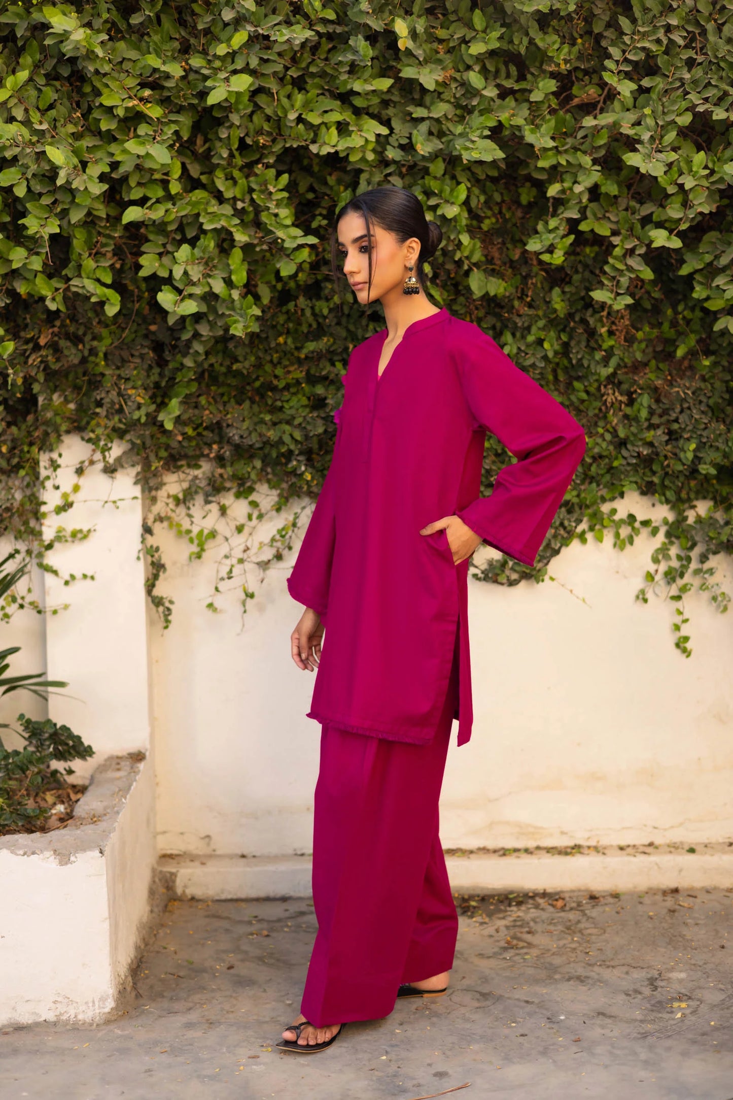 2 PC Khaddar Solid FSK 03 – Plum | Winter Solids | Silayi Pret