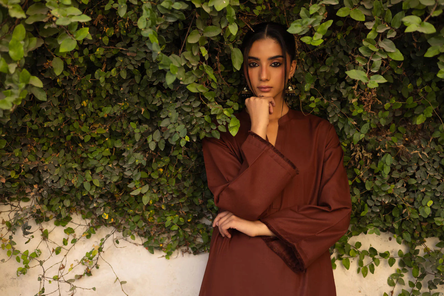 2 PC Khaddar Solid FSK 03 – Chocolate Brown | Winter Solids | Silayi Pret