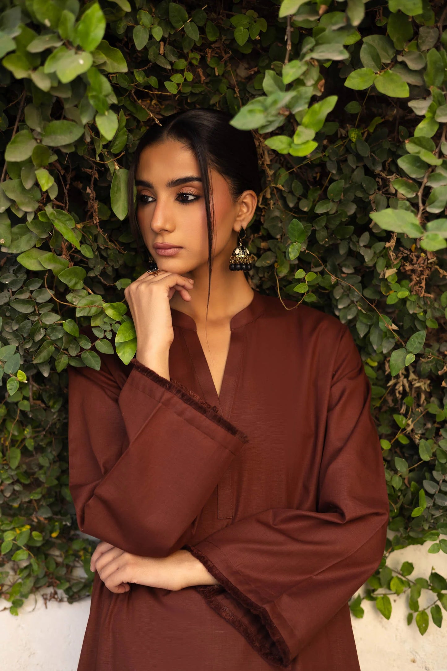 2 PC Khaddar Solid FSK 03 – Chocolate Brown | Winter Solids | Silayi Pret