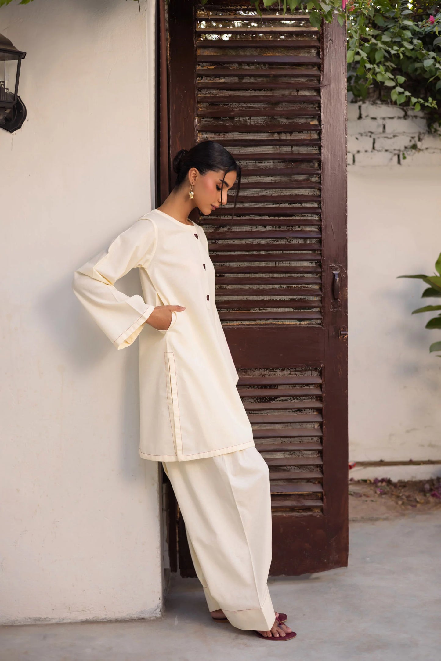 2 PC Khaddar Solid SCF 04 – Crème | Winter Solids | Silayi Pret