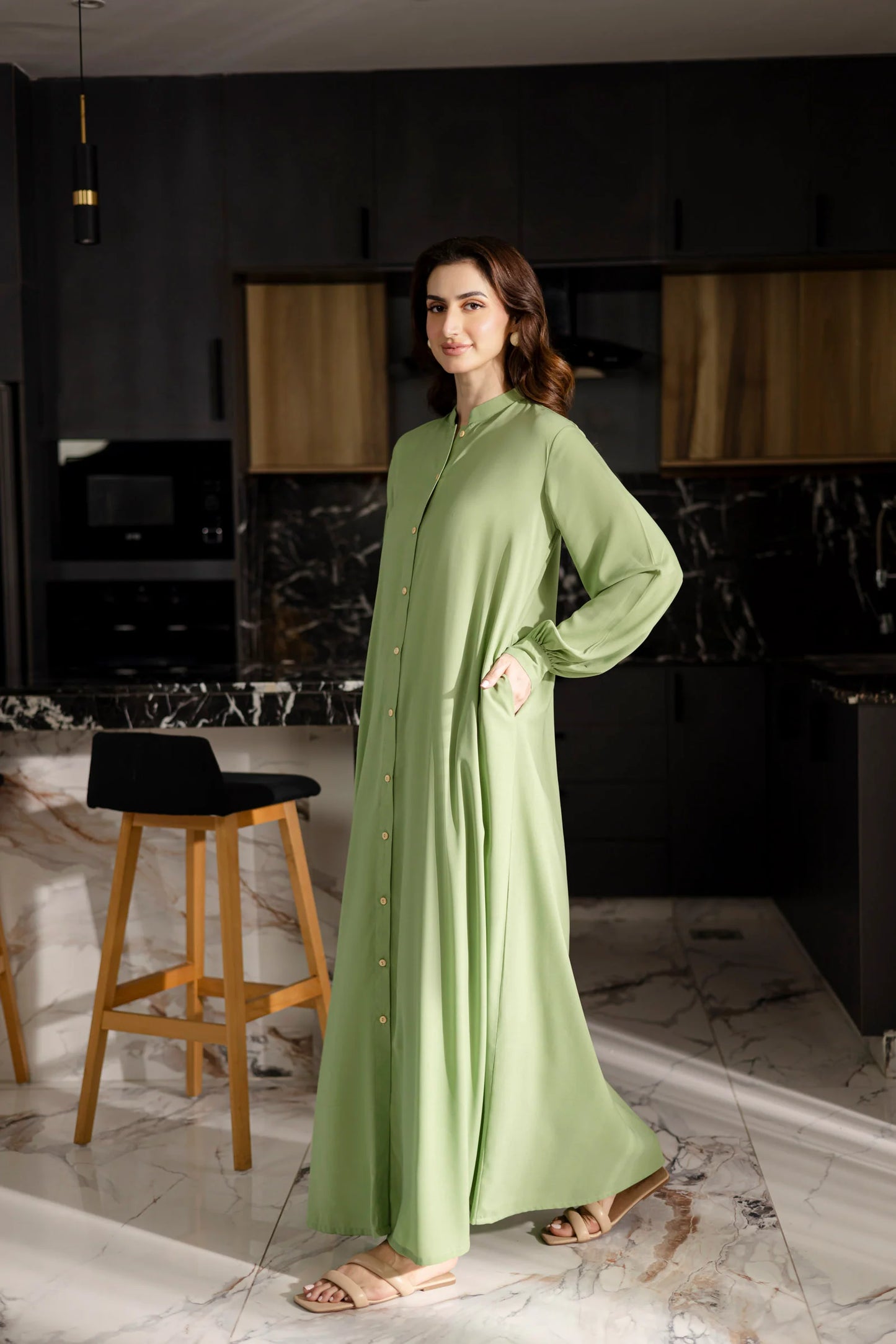 Solid 2PC Dress - SP-05 Mint Green | Georgette Solids | Silayi Pret