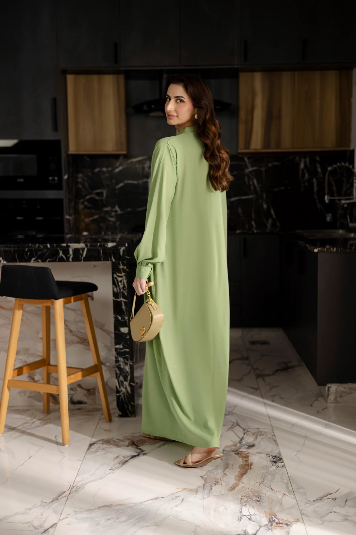 Solid 2PC Dress - SP-05 Mint Green | Georgette Solids | Silayi Pret