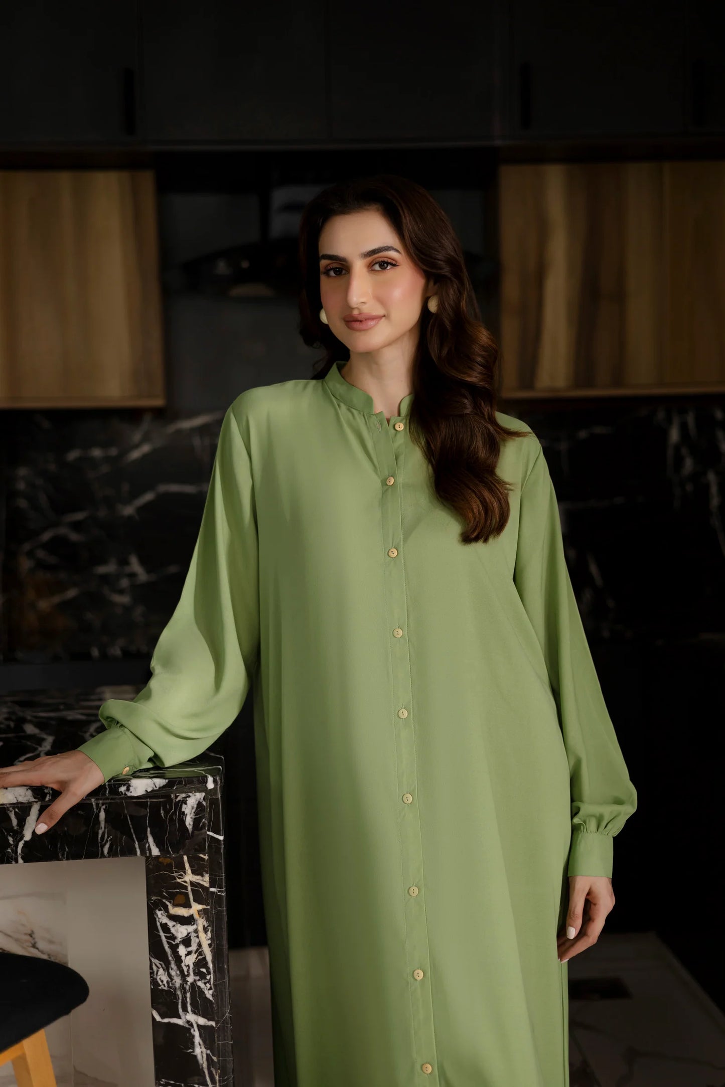 Solid 2PC Dress - SP-05 Mint Green | Georgette Solids | Silayi Pret