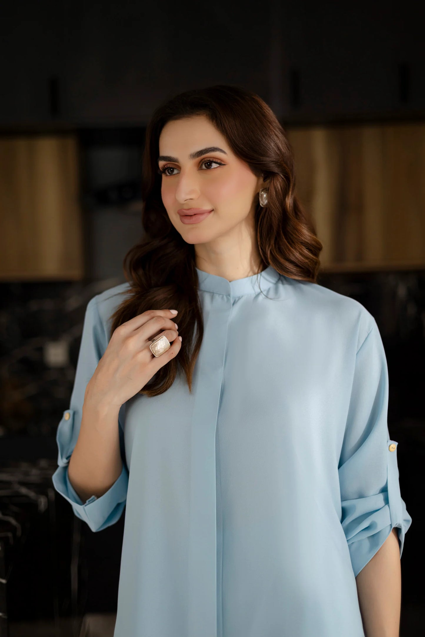 Solid 2PC Dress - SP-01 Ice Blue | Georgette Solids | Silayi Pret