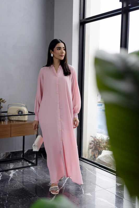 Solid 2PC Dress - SP-05 Powder Pink | Georgette Solids | Silayi Pret