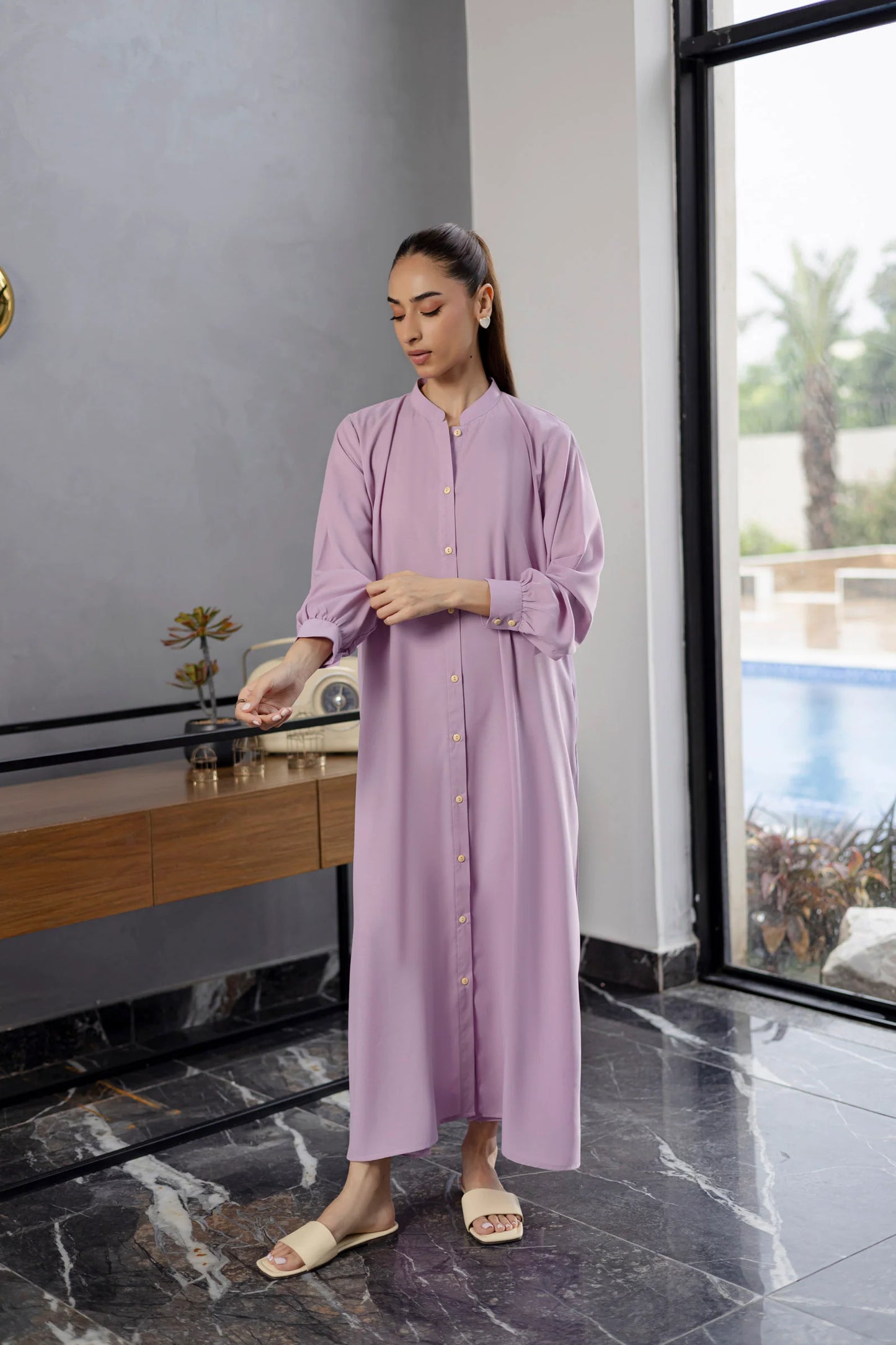 Solid 2PC Dress - SP-05 Lavender | Georgette Solids | Silayi Pret