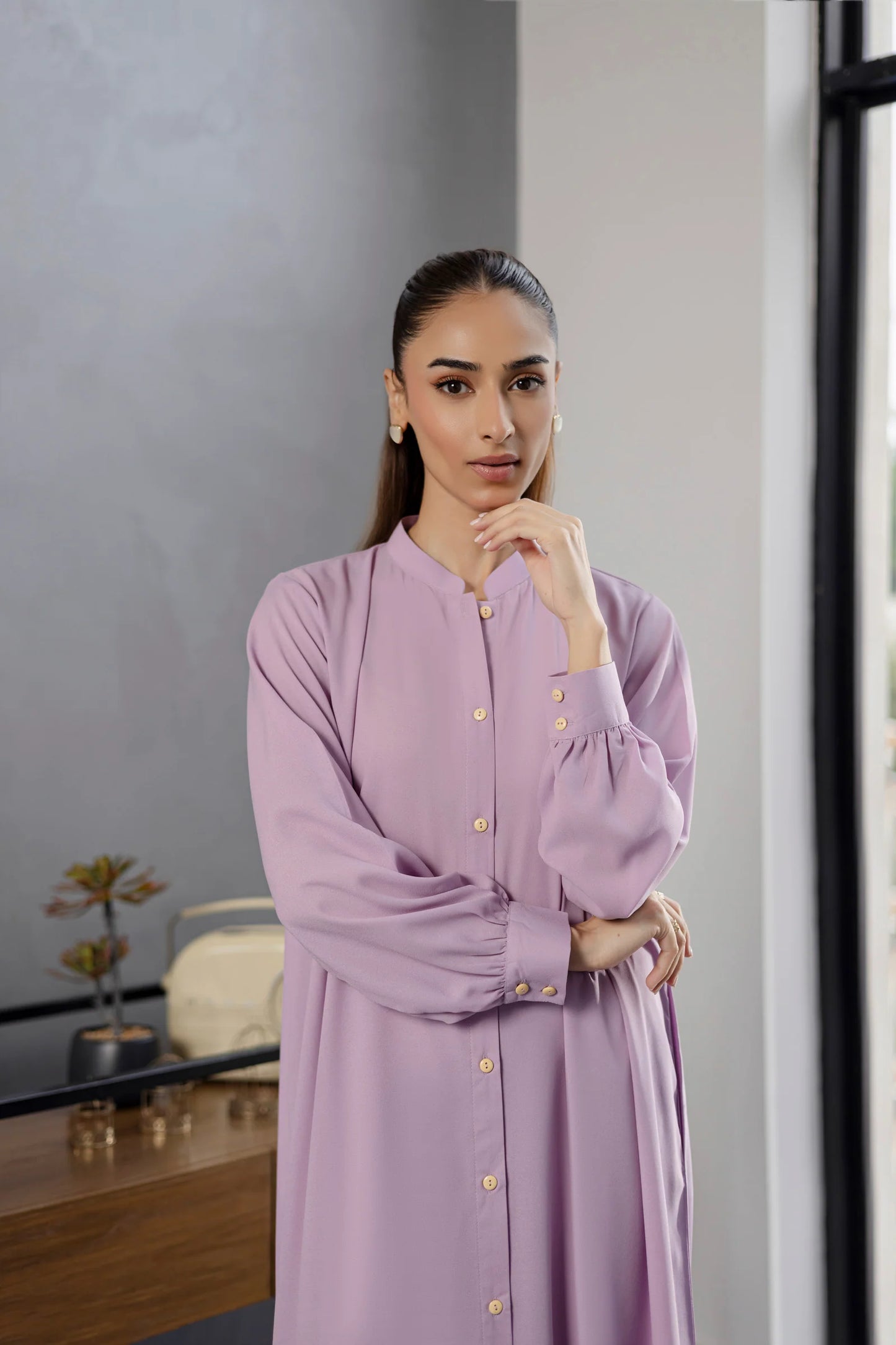 Solid 2PC Dress - SP-05 Lavender | Georgette Solids | Silayi Pret