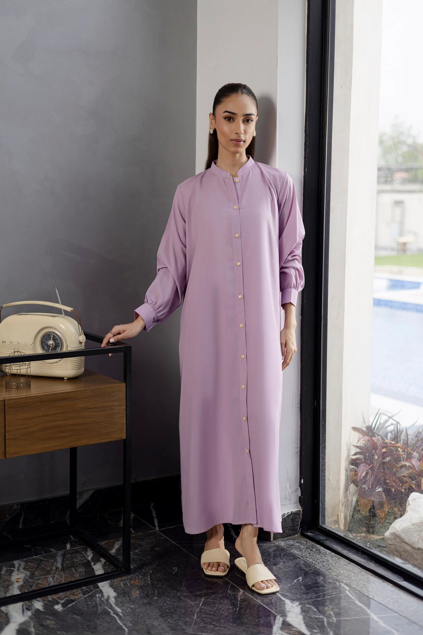 Solid 2PC Dress - SP-05 Lavender | Georgette Solids | Silayi Pret