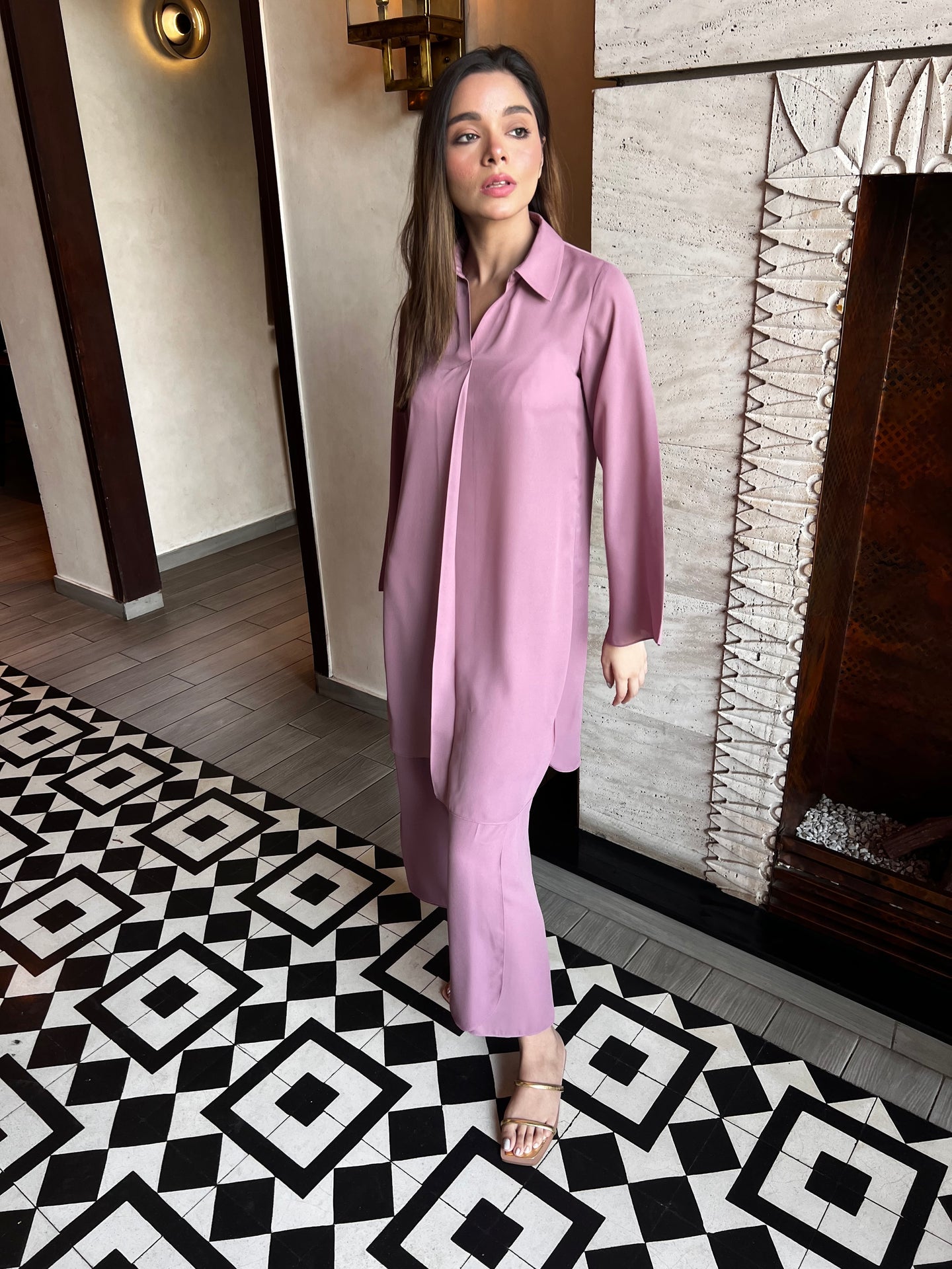 LAVENDER OAK TUNIC WITH TULIP PANTS | Sak Atelier