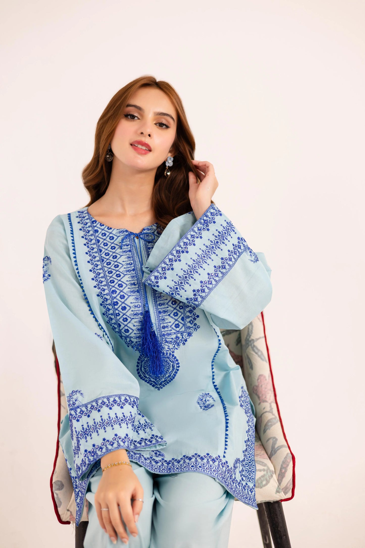 2PC Summer Embroidered Dress - 1125 | Summer Embroidered Pret | Silayi Pret