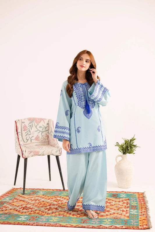 2PC Summer Embroidered Dress - 1125 | Summer Embroidered Pret | Silayi Pret