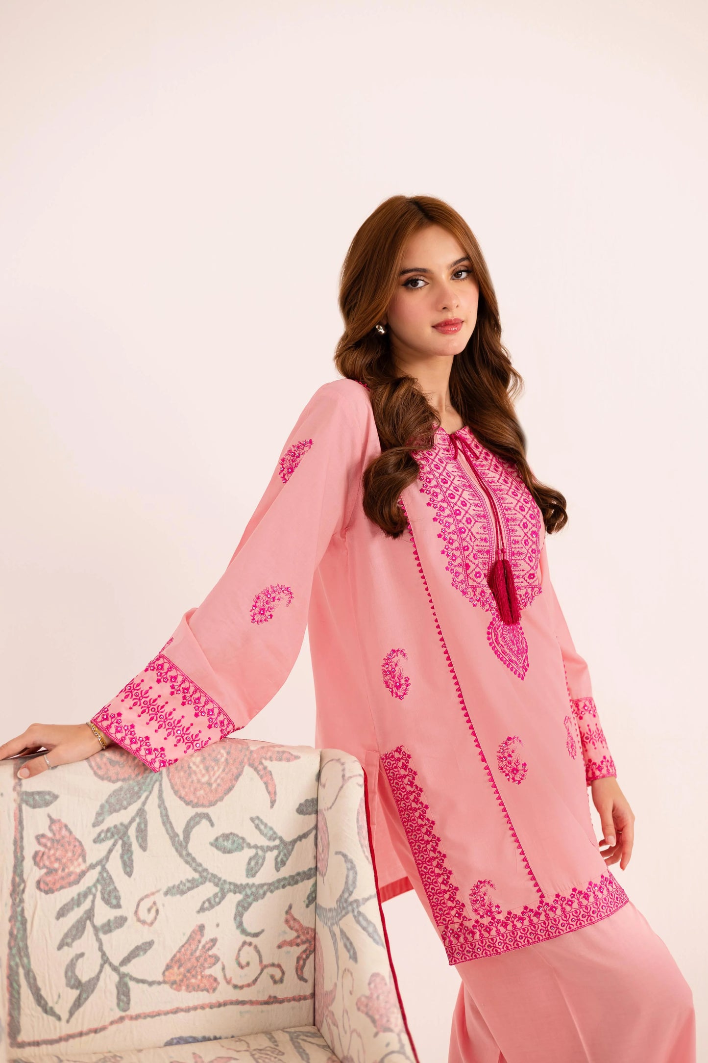 2PC Summer Embroidered Dress - 1124 | Summer Embroidered Pret | Silayi Pret