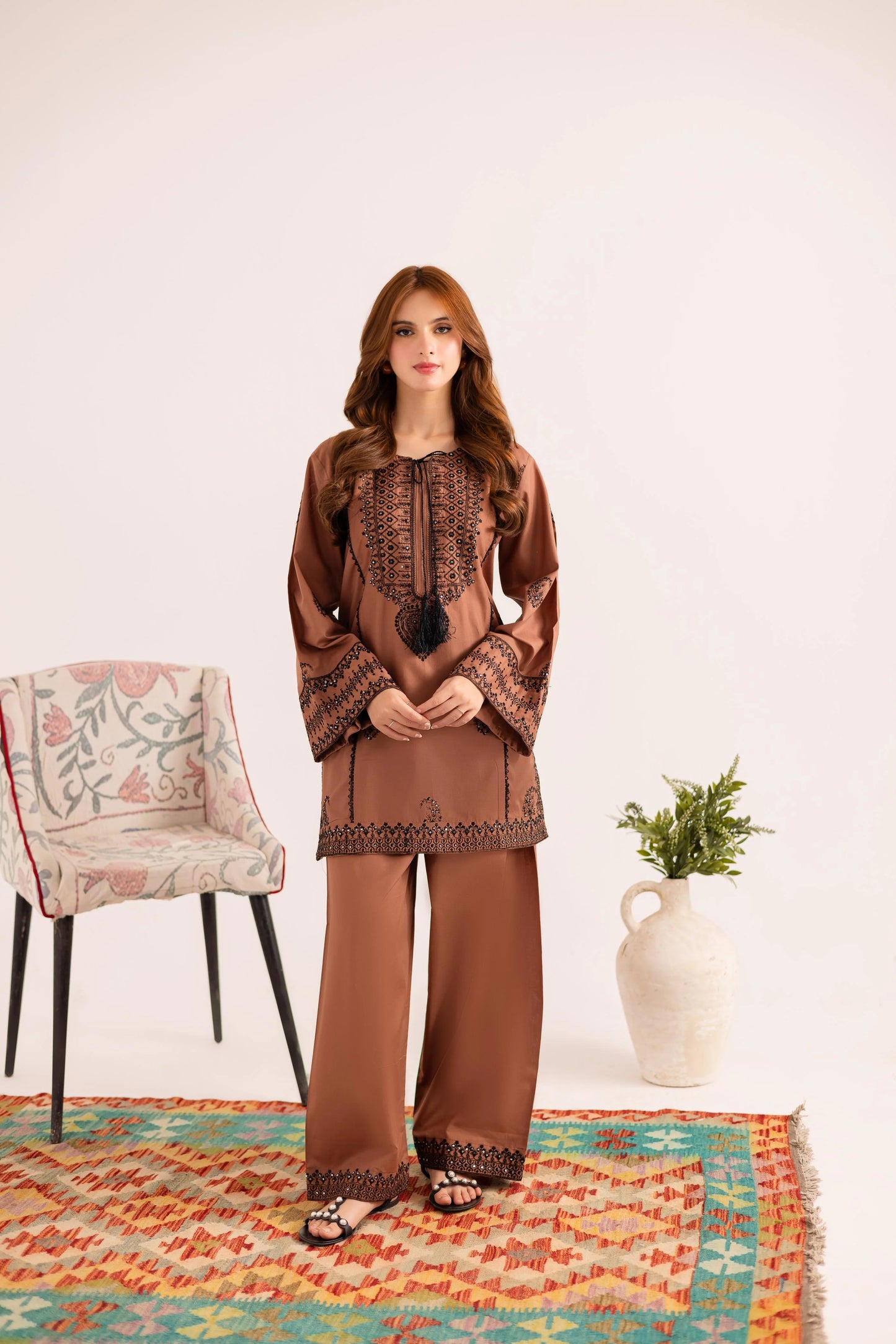 2PC Summer Embroidered Dress - 1126 | Summer Embroidered Pret | Silayi Pret