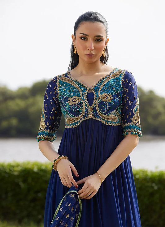 Zari Navy Kalidaar And Dupatta | Mayna Festive Luxe Pret '25 | FARAH TALIB AZIZ