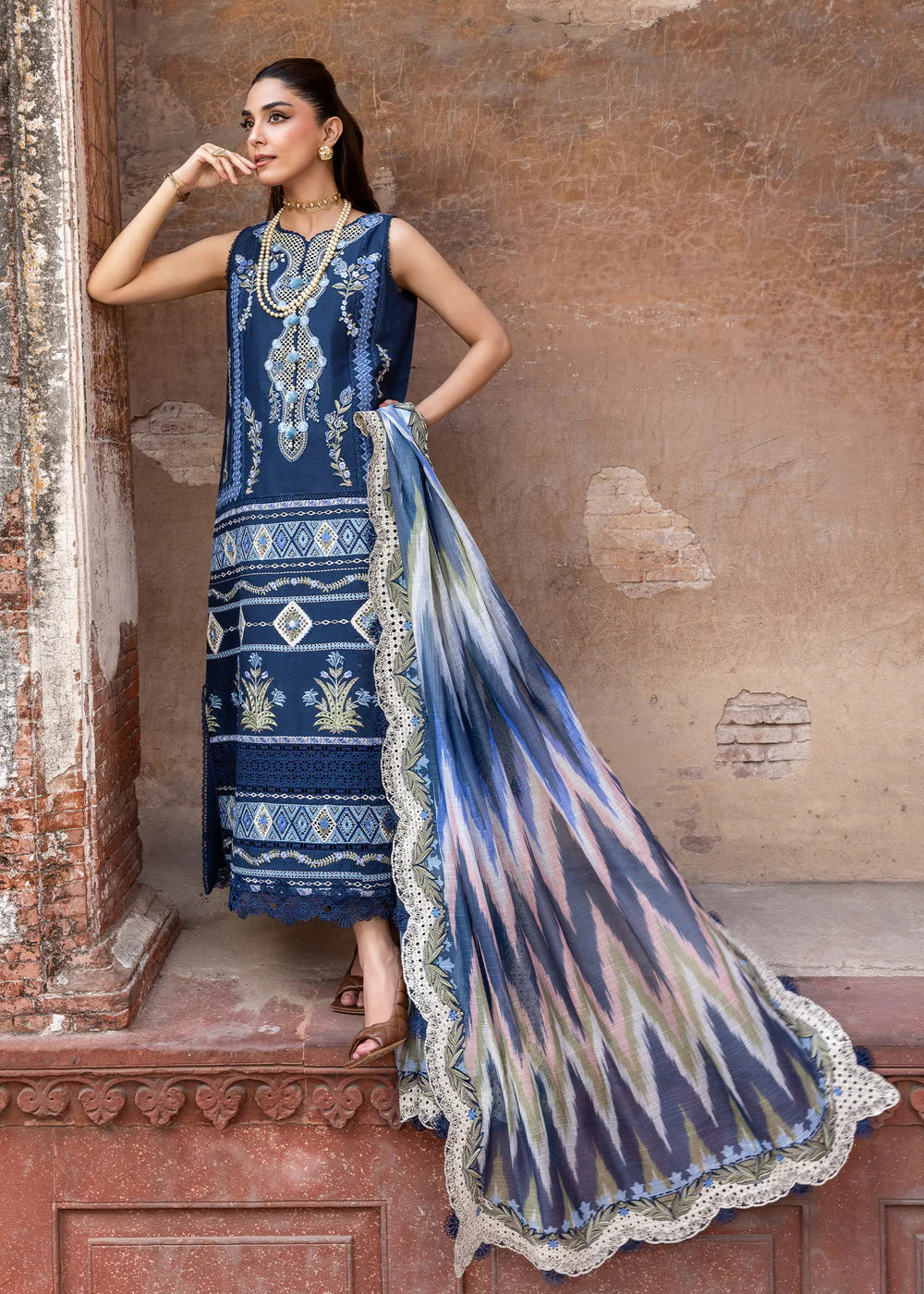 RUNA-8-B | Breeze Unstitched Lawn'26 | Saira Shakira